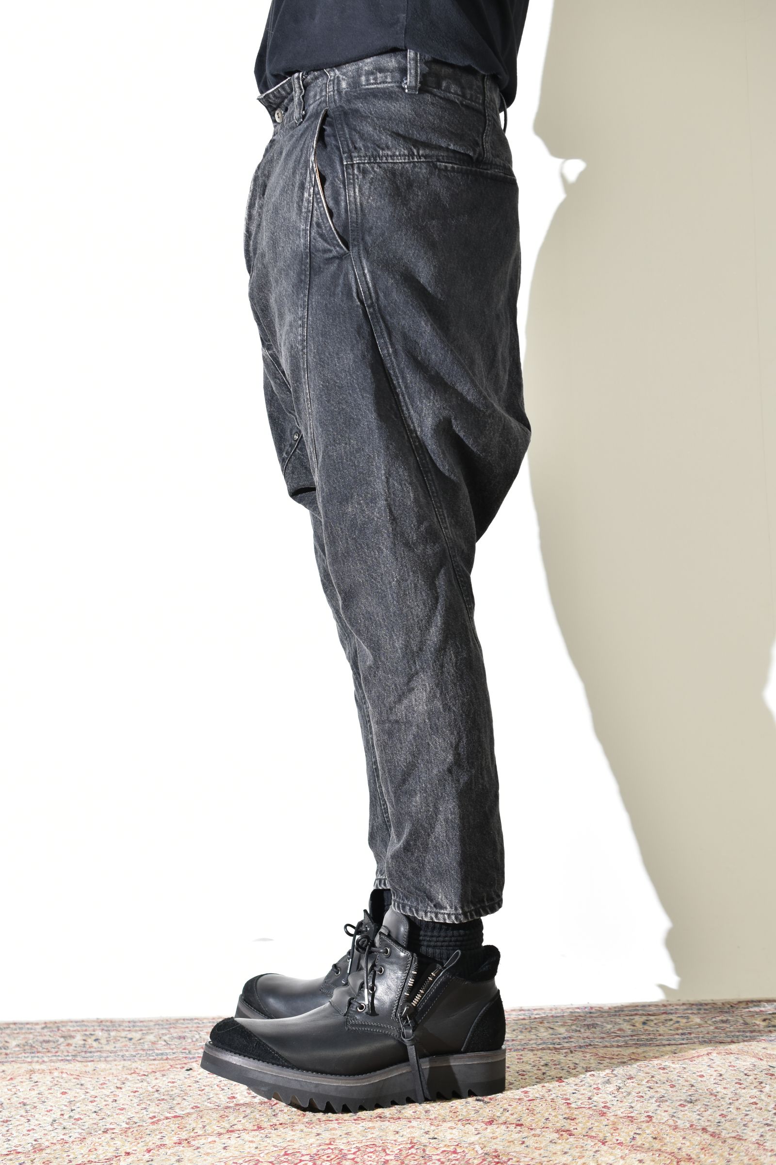 Sarrouel Denim Pants "Mist Bleach Black" / サルエルデニムパンツ "ミストブリーチブラック"