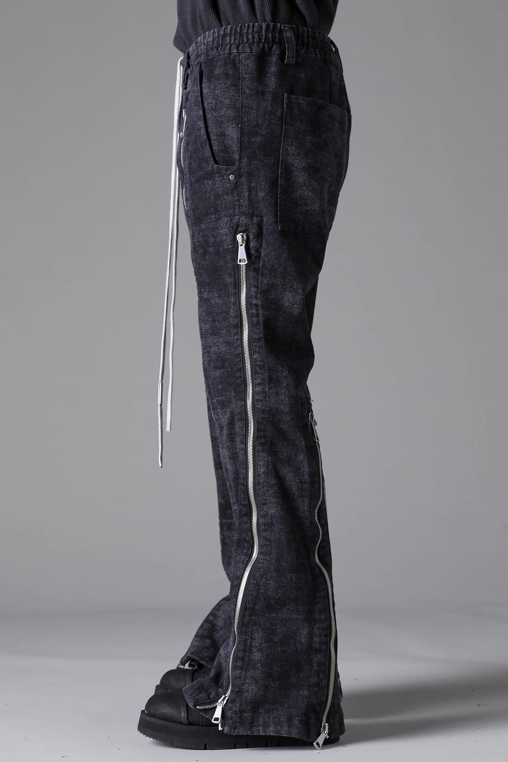 《2026AW先行予約》Zipped Fared Pants"D.Grey" / ジップフレアパンツ"ダークグレー"