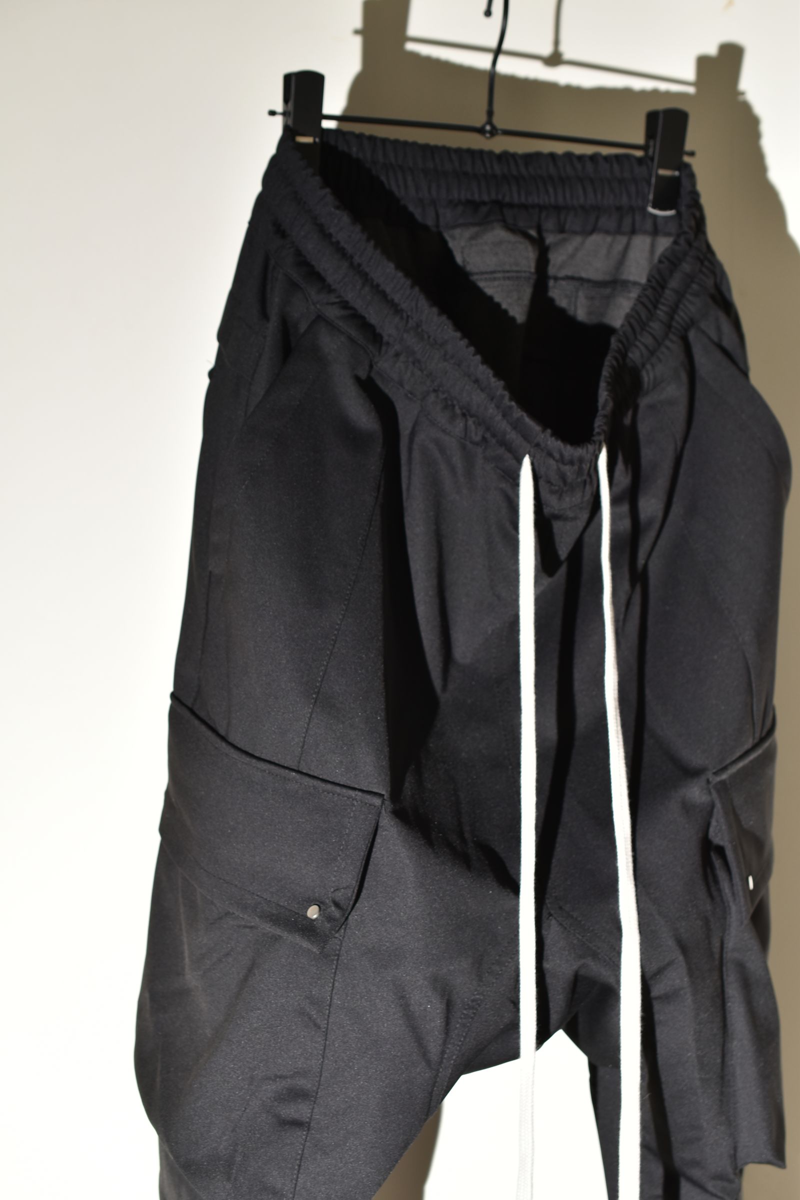Technical Nylon Military Sarrouel Easy Pants"Black" / テクニカルナイロンミリタリーサルエルイージーパンツ"ブラック"