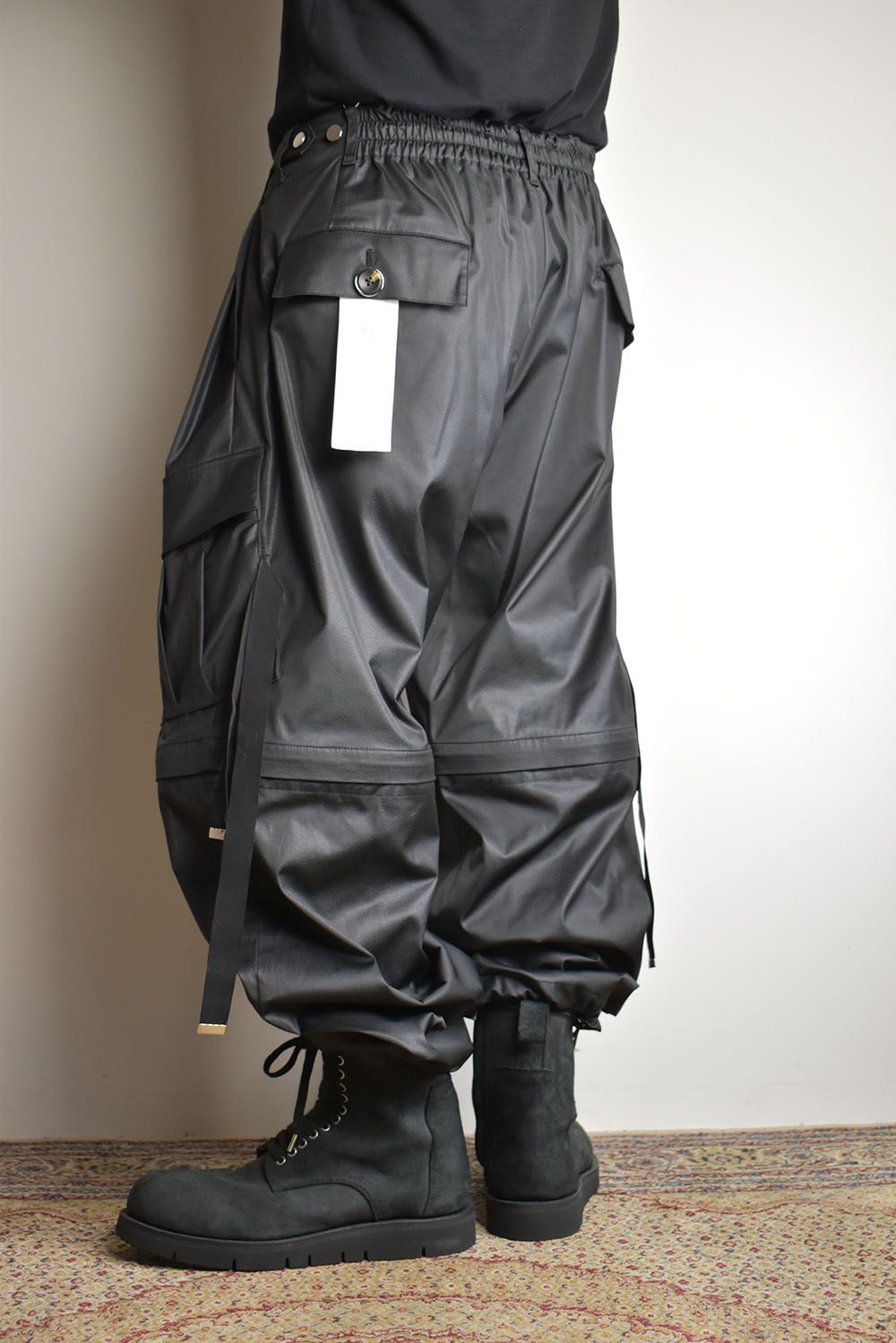 Fake Fake Leather Detachable Cargo Pants"Black"/フェイクフェイクレザーデタッチャブルカーゴパンツ"ブラック"