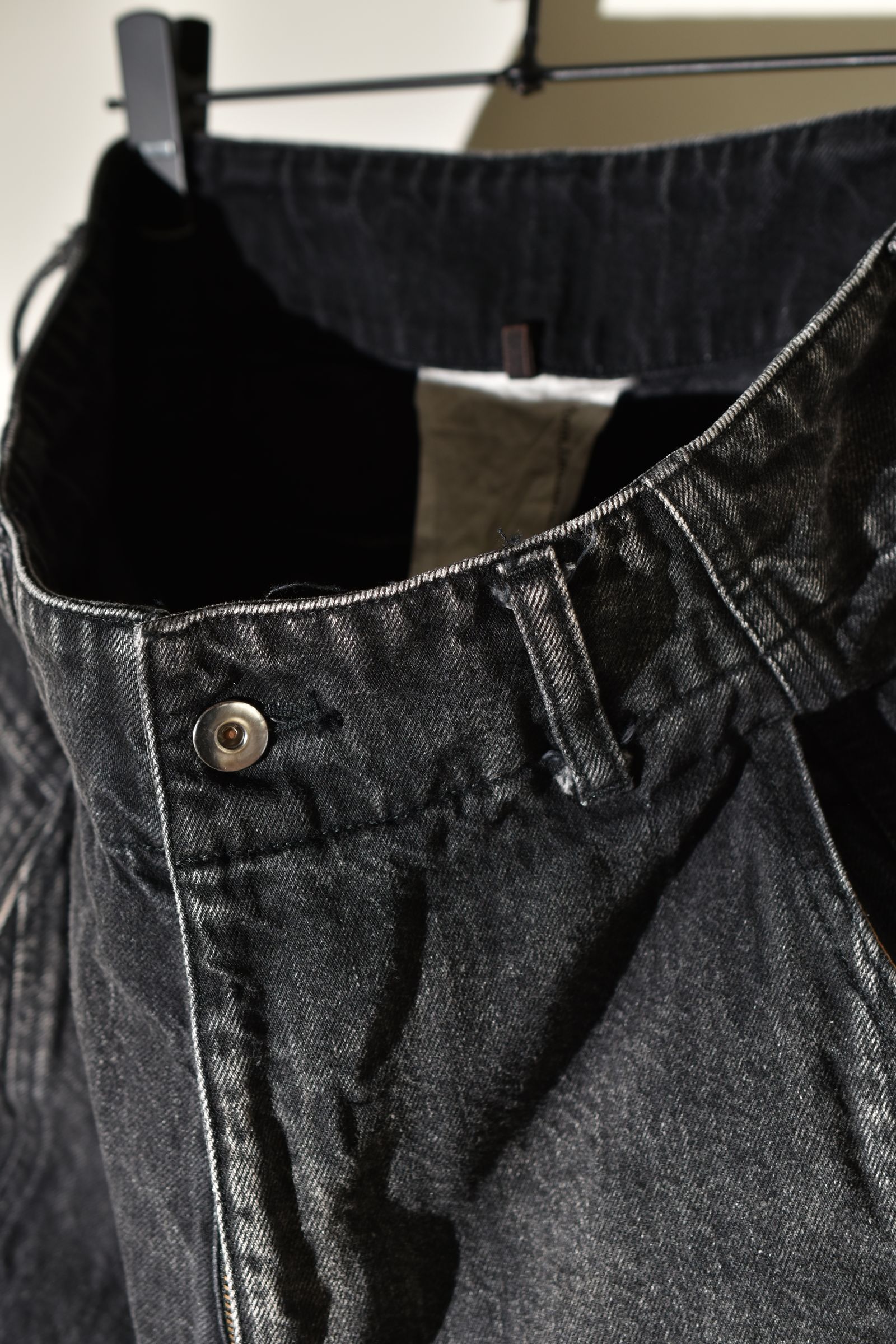 Sarrouel Denim Pants "Mist Bleach Black" / サルエルデニムパンツ "ミストブリーチブラック"