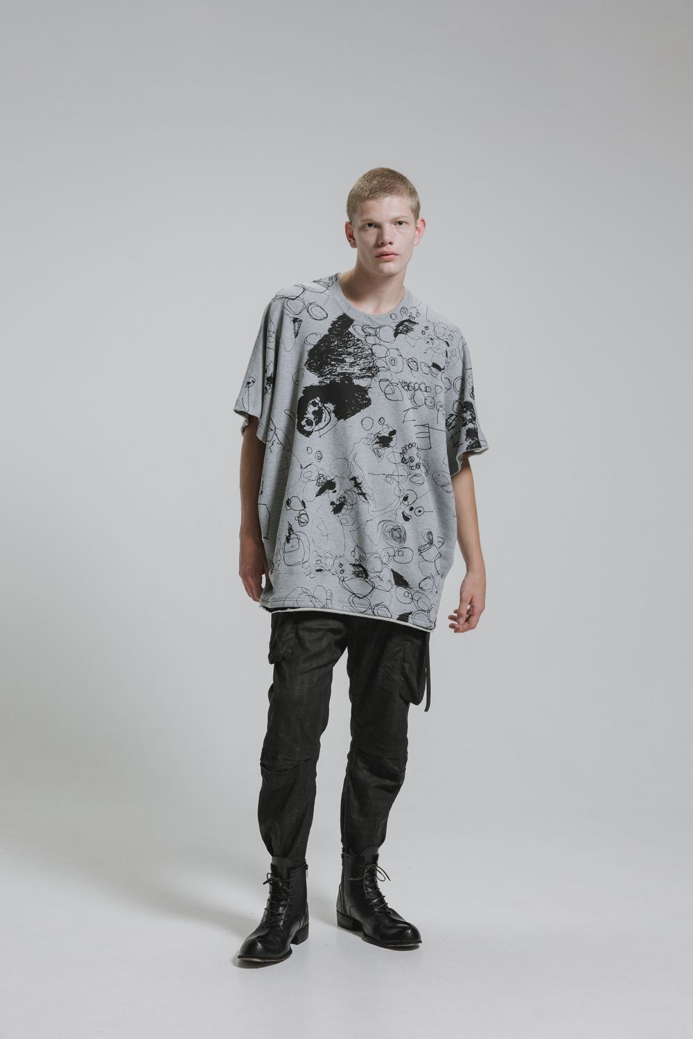 Sweat Oversize Print Pullover"Grey" / スウェットオーバープリントプルオーバー"グレー"