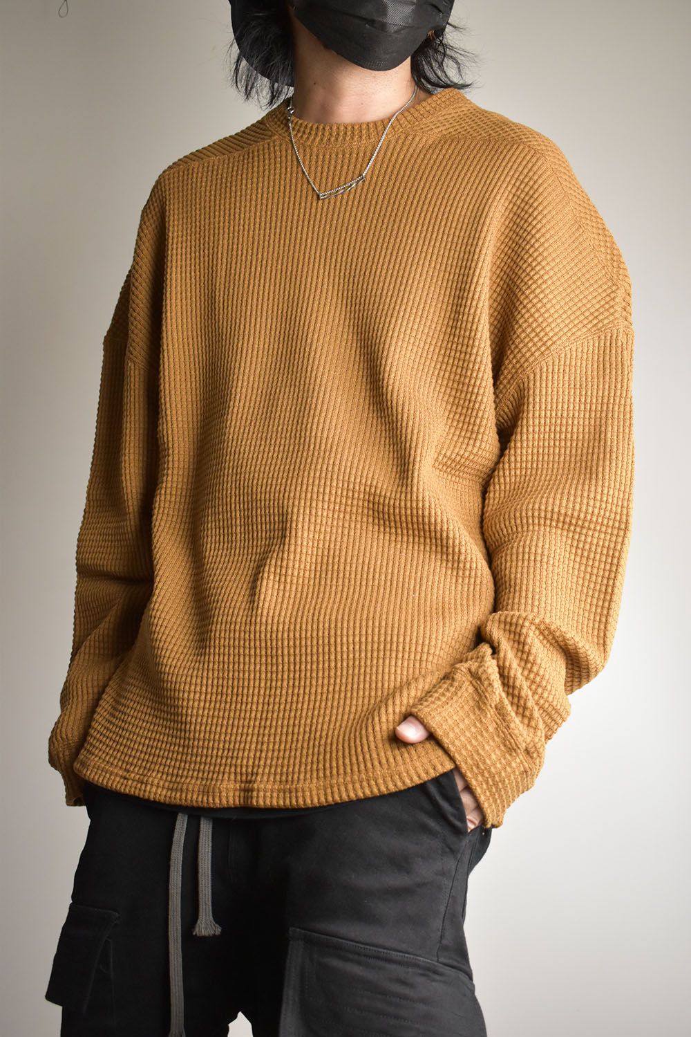 Heavy Waffle Over Size Top"Camel" / ヘビーワッフルオーバーサイズトップ"キャメル"