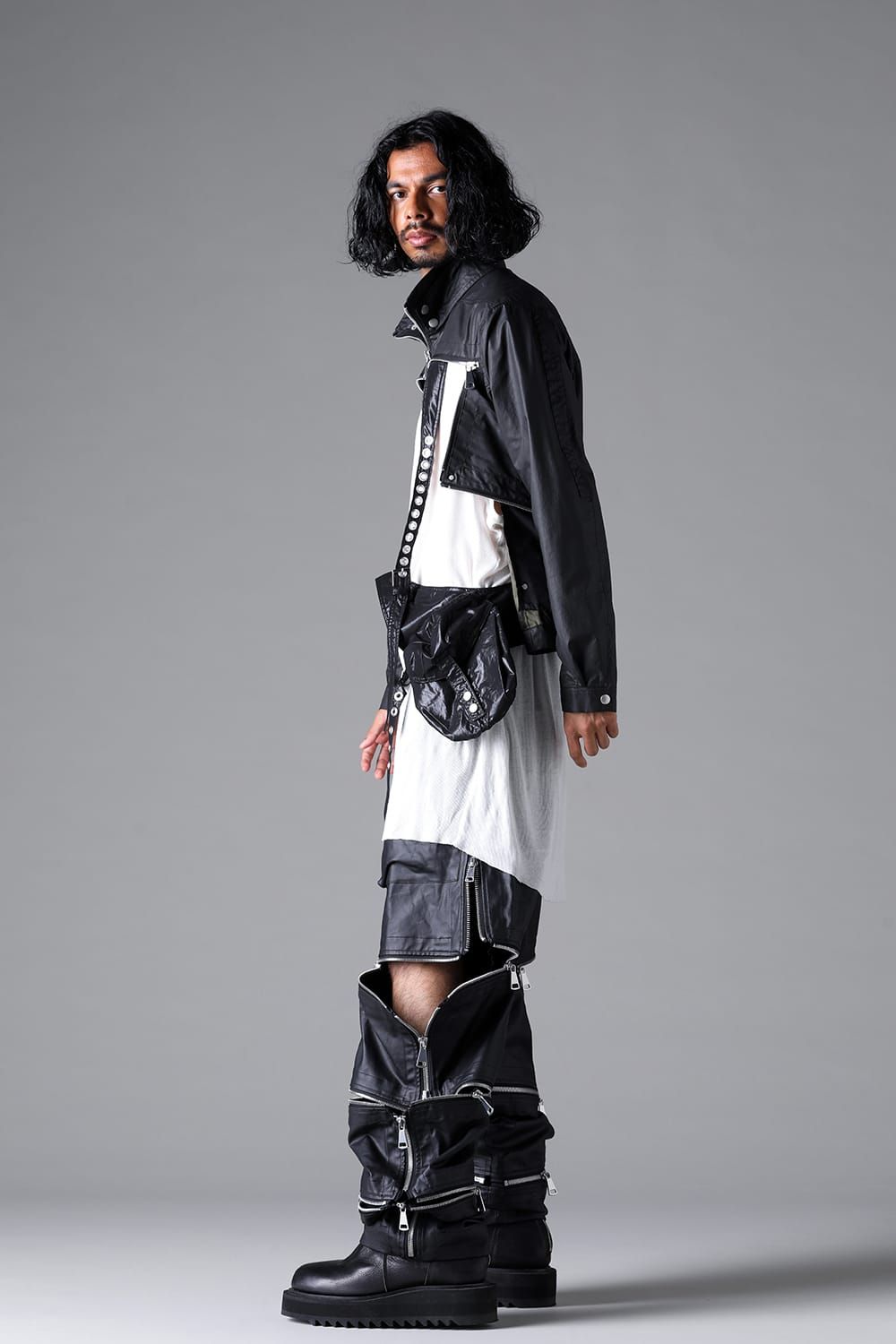 《2026SS先行予約》Matte Coating Zip Wide Pants"Black" / マットコーティングジップワイドパンツ"ブラック"