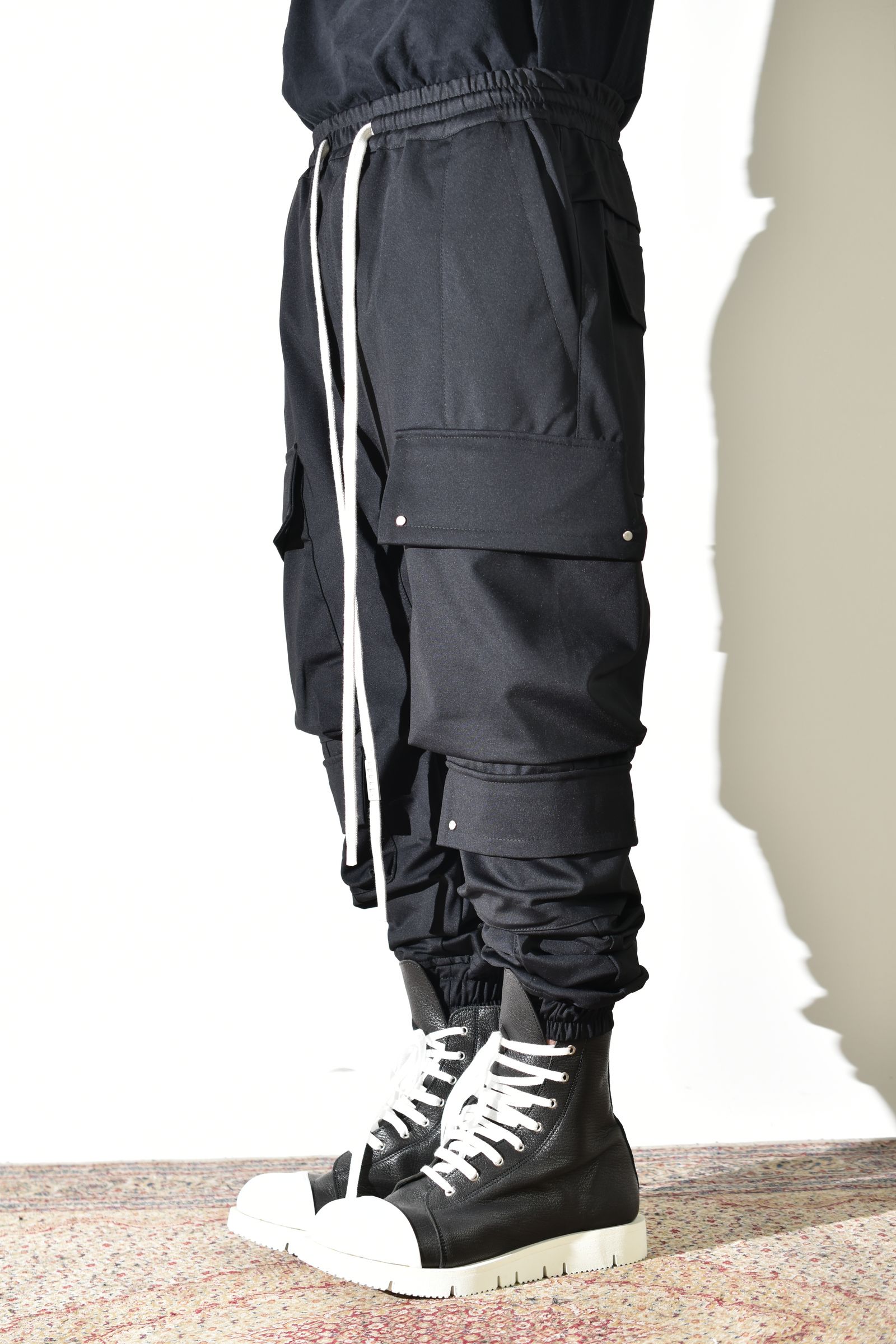 Technical Nylon Military Sarrouel Easy Pants"Black" / テクニカルナイロンミリタリーサルエルイージーパンツ"ブラック"