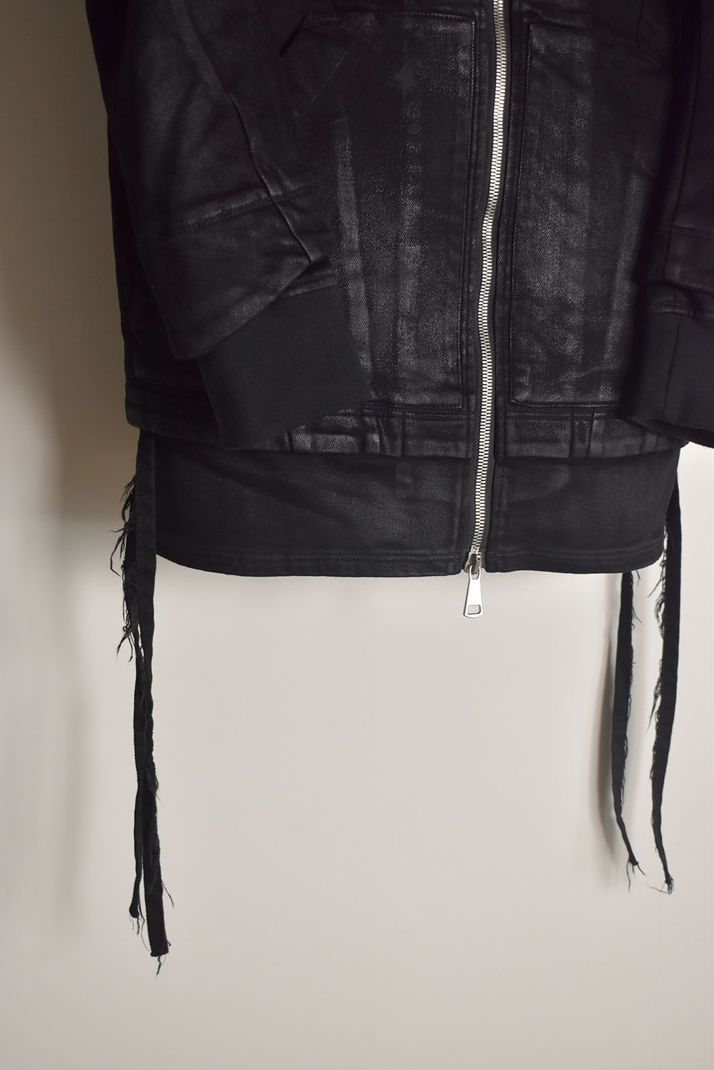 Coated Bonding Hoodie Denim Blouson"Black" / コーディングボンディングフーデッドデニムブルゾン"ブラック"