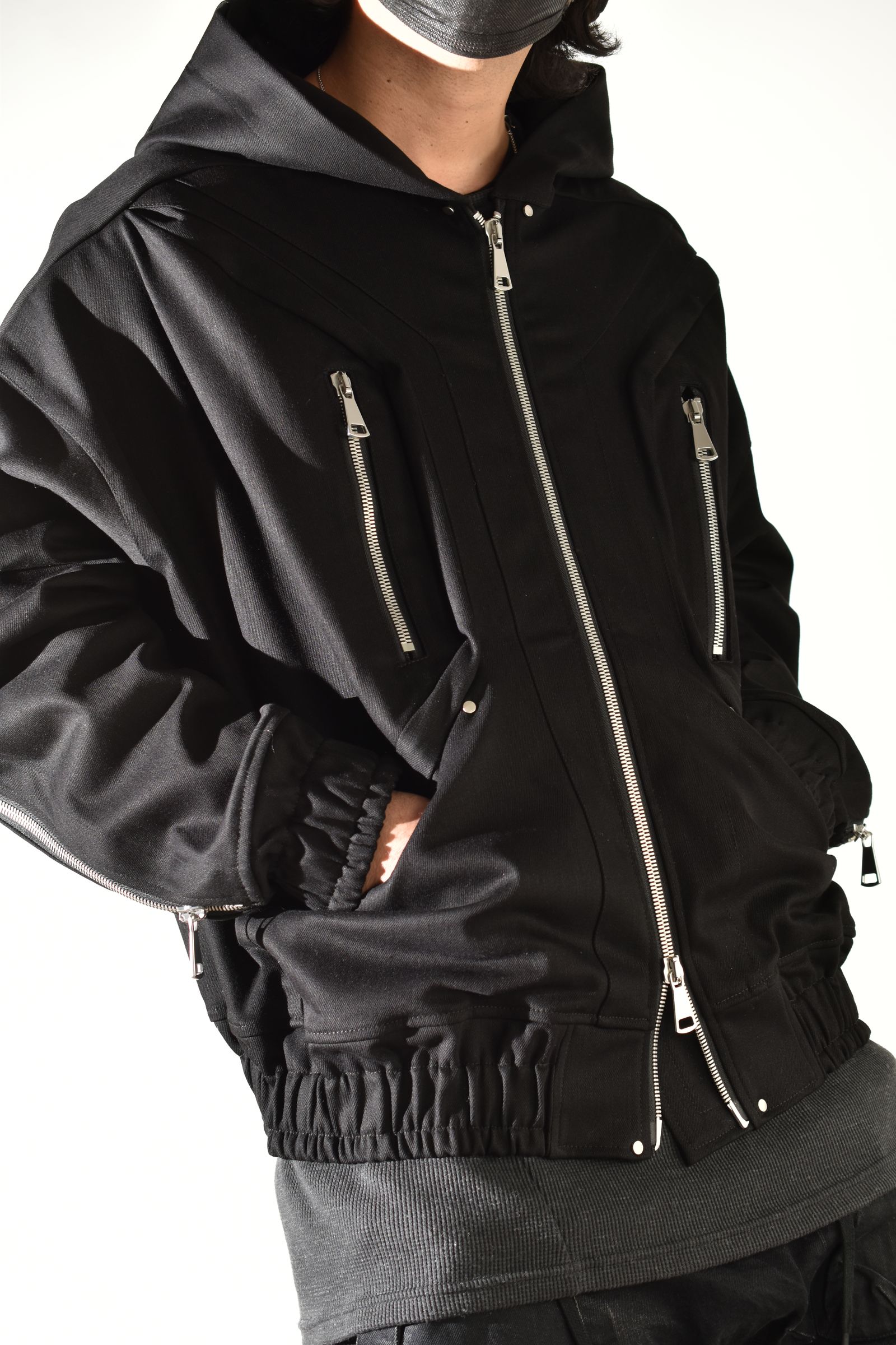 Denim Zip Hoodie Blouson"Black" / デニムジップフーディブルゾン"ブラック"