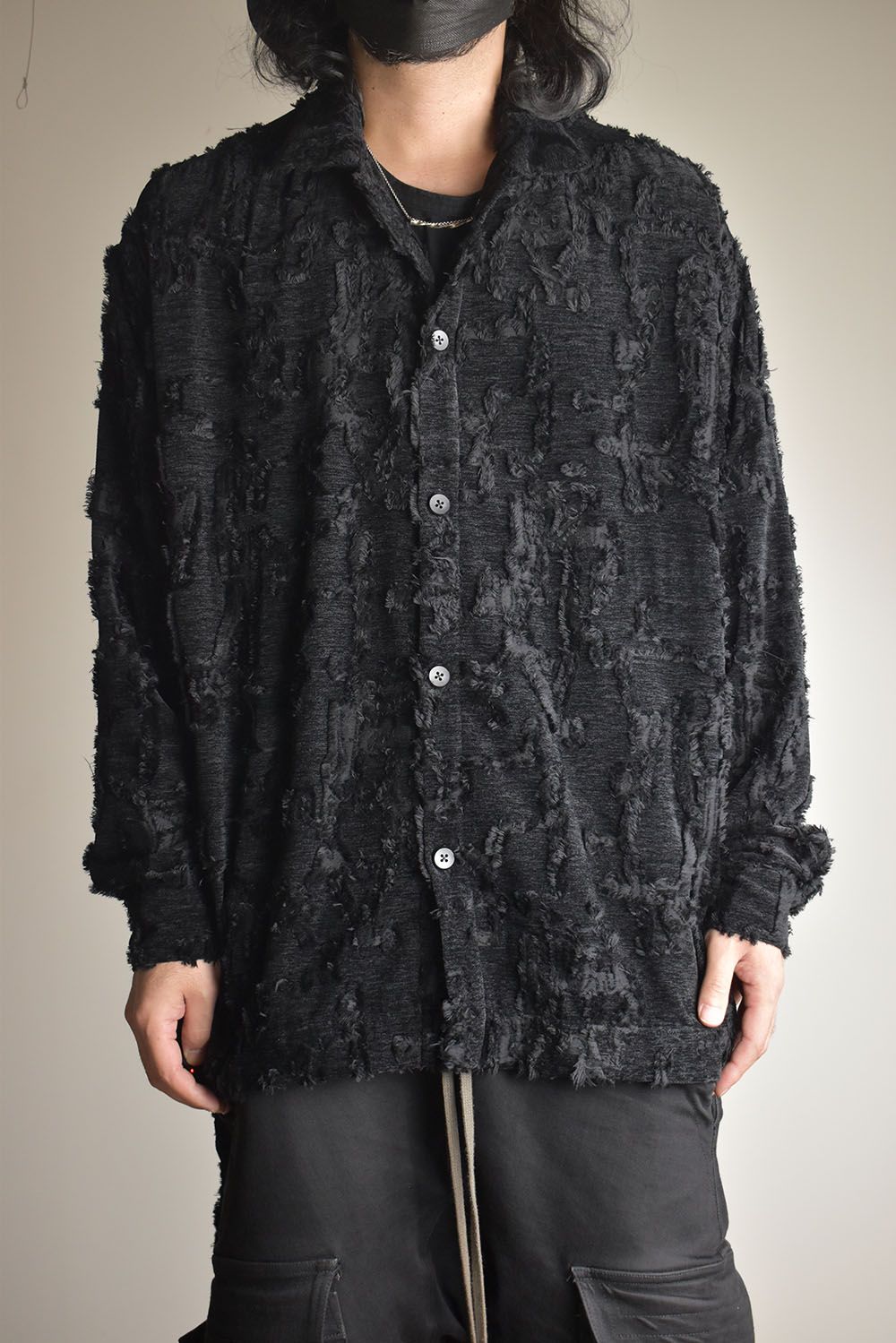 Jacguard Long Shirts"Black"/ジャガードロングシャツ"ブラック"