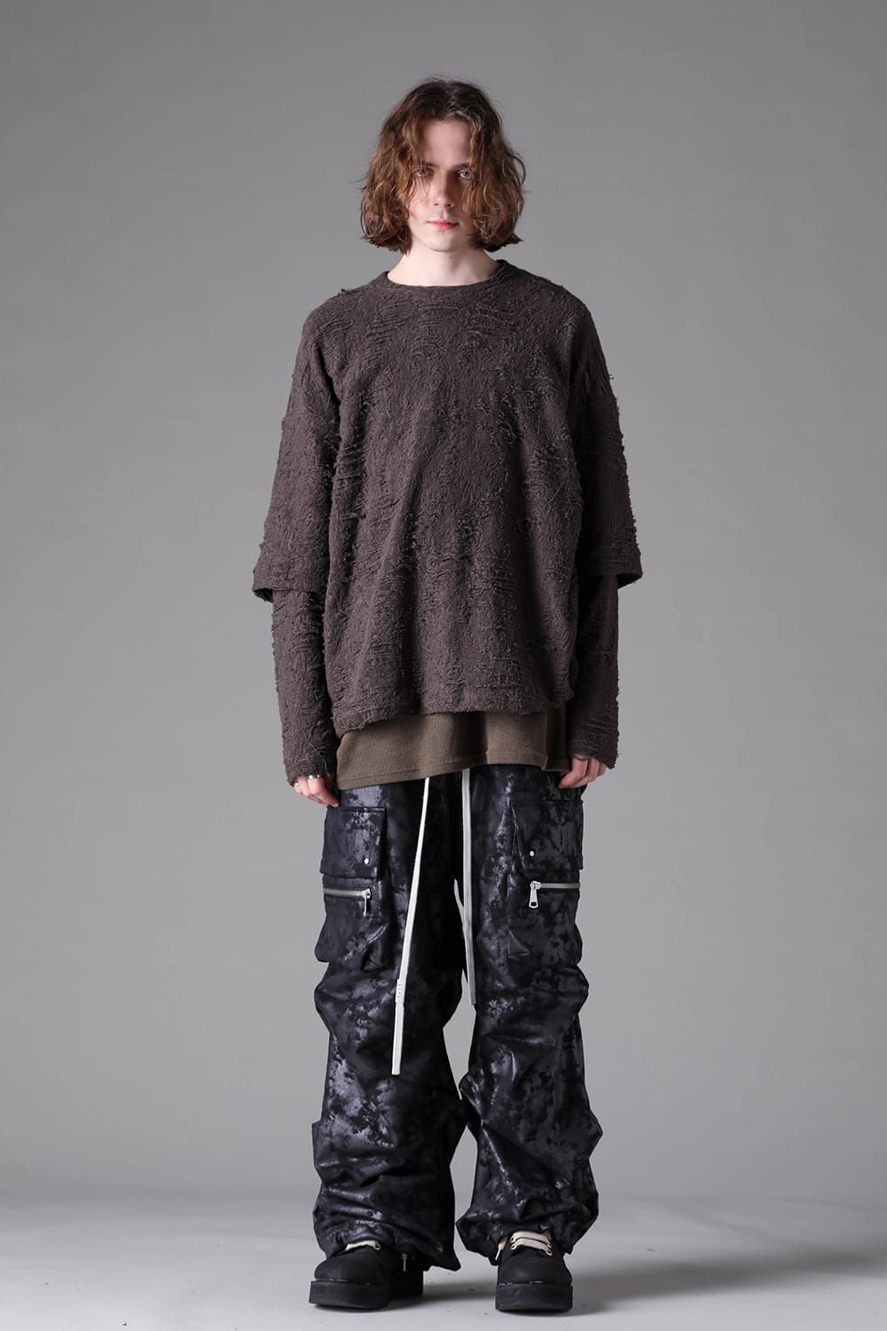 《2026AW先行予約》Layerd Long Sleeve"Black / Khaki" / レイヤードロングスリーブ"ブラック/カーキ"