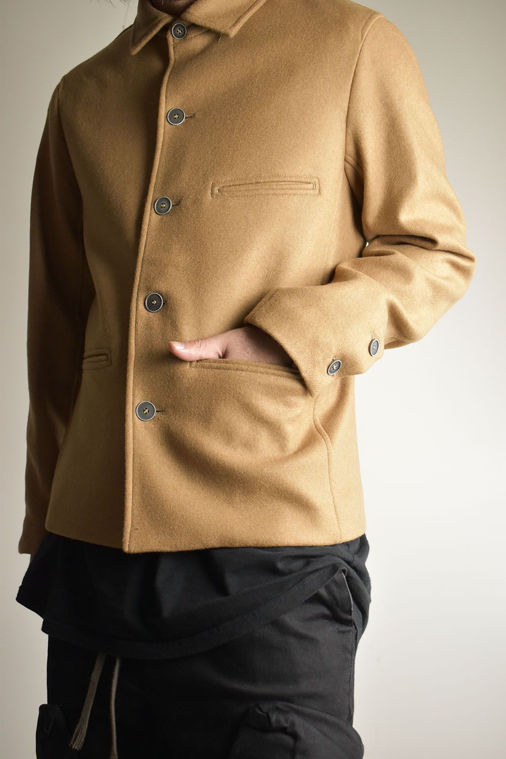 Wool Cashmere Work Jacket"Camel" / ウールカシミアワークジャケット"キャメル"