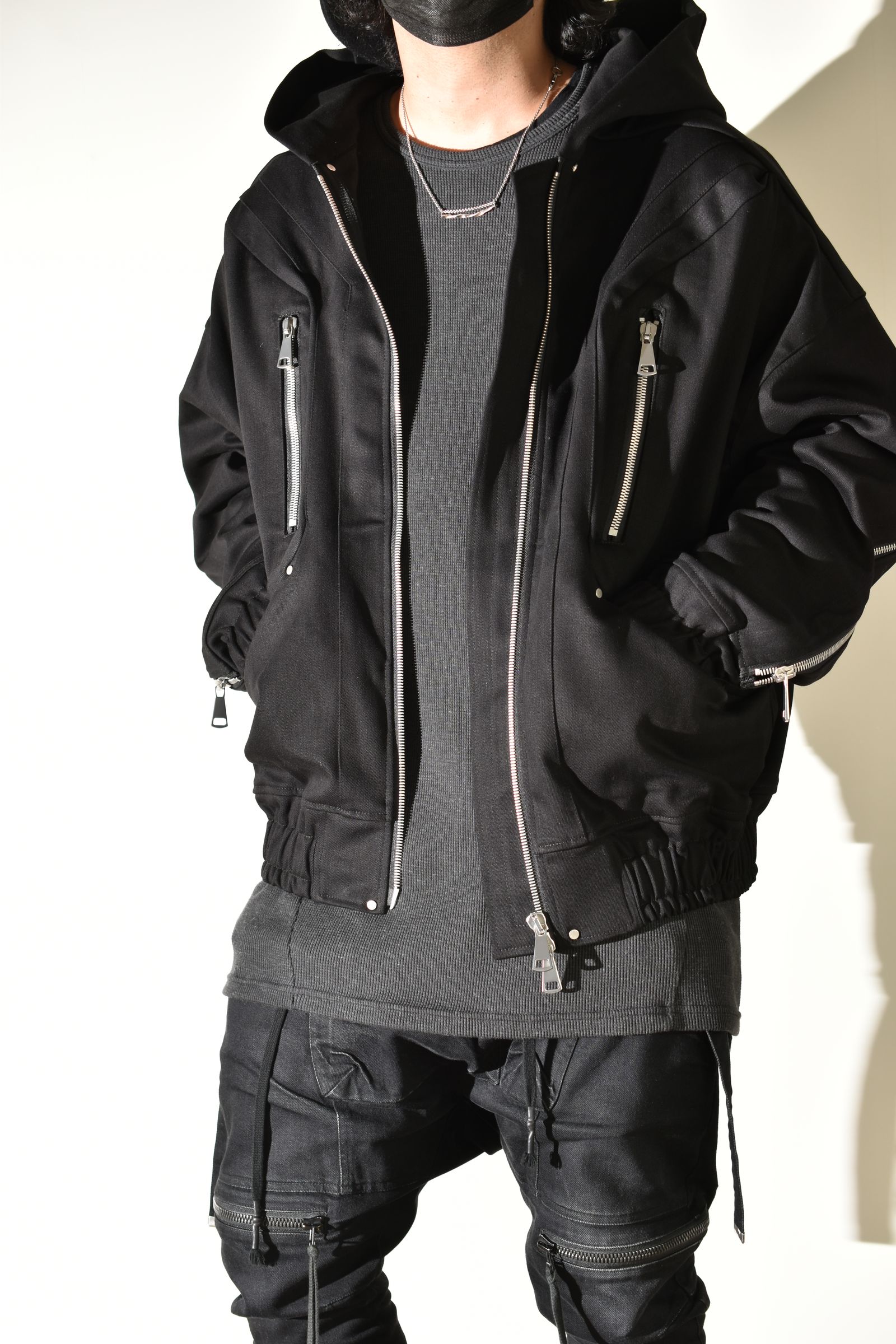 Denim Zip Hoodie Blouson"Black" / デニムジップフーディブルゾン"ブラック"