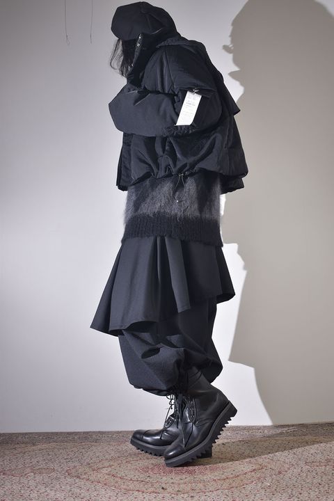 ショートブルゾン×レイヤードワイドサルエル