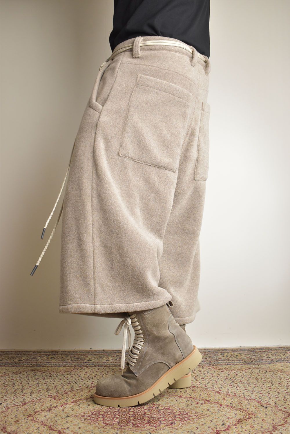 Fleece Over Cropped Pants"Beige"/フリースオーバークロップドパンツ"ベージュ"