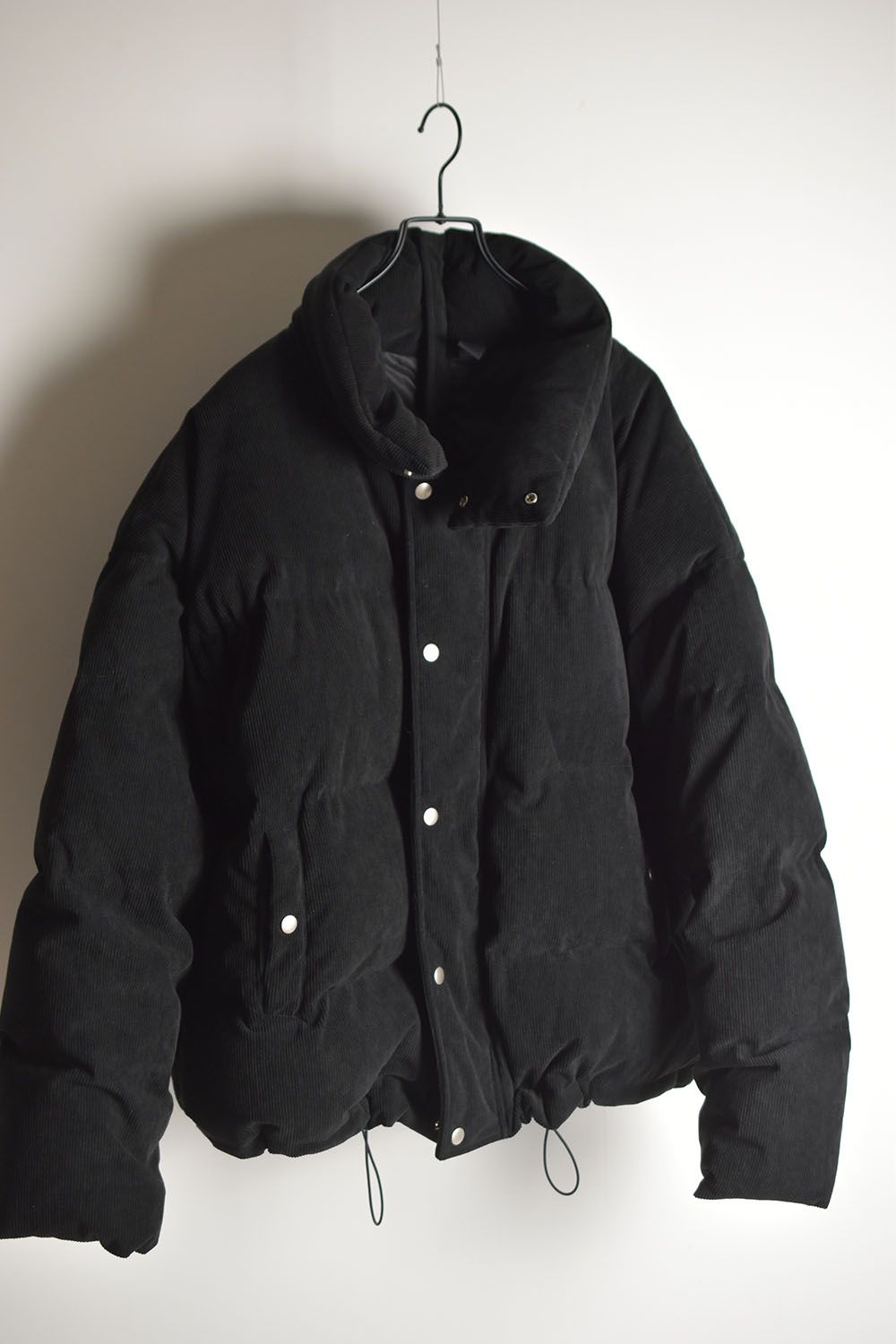 Corduroy High Neck Down jacket"Black/Brown"/コーデュロイハイネックダウンジャケット"ブラック/ブラウン"