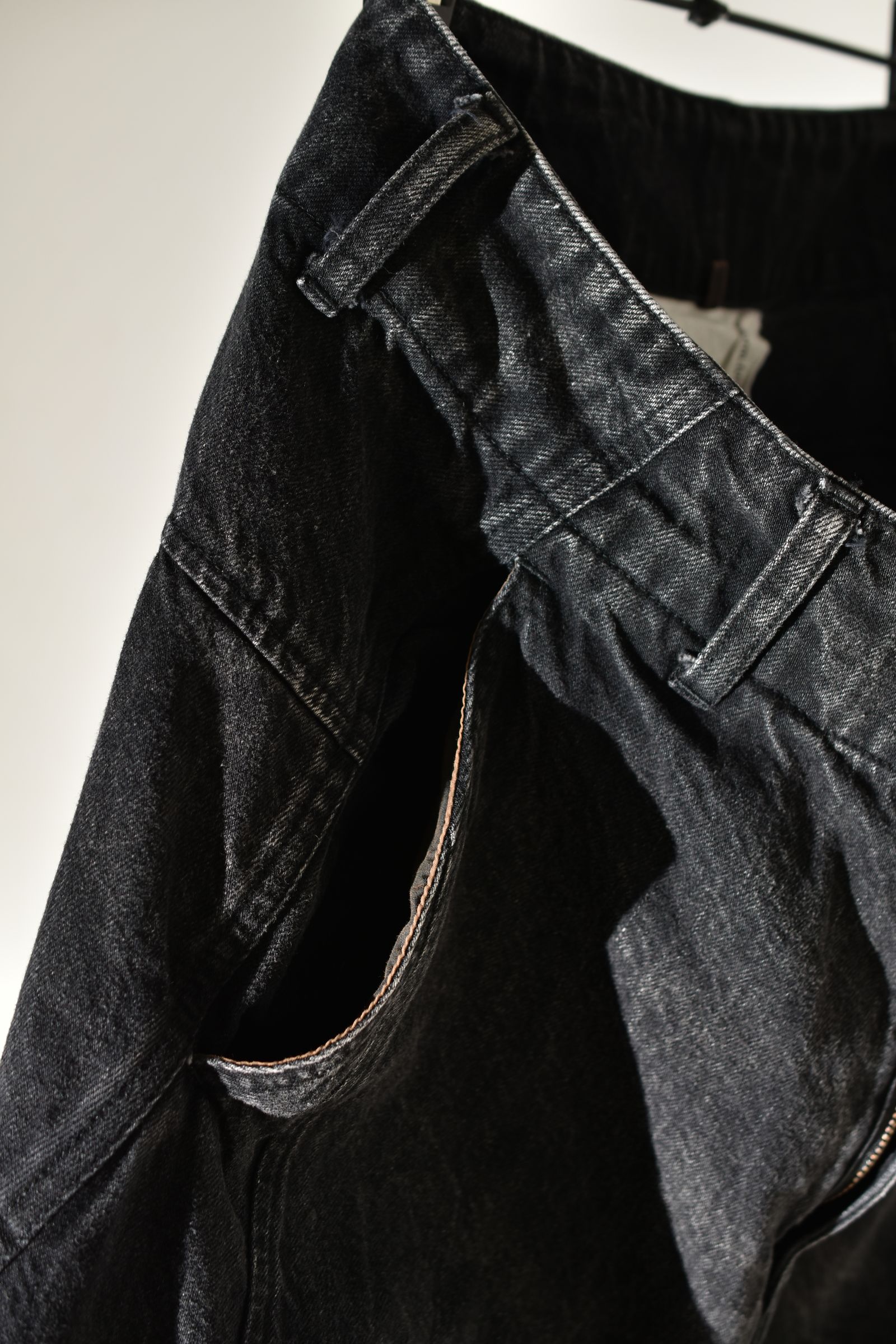 Sarrouel Denim Pants "Mist Bleach Black" / サルエルデニムパンツ "ミストブリーチブラック"