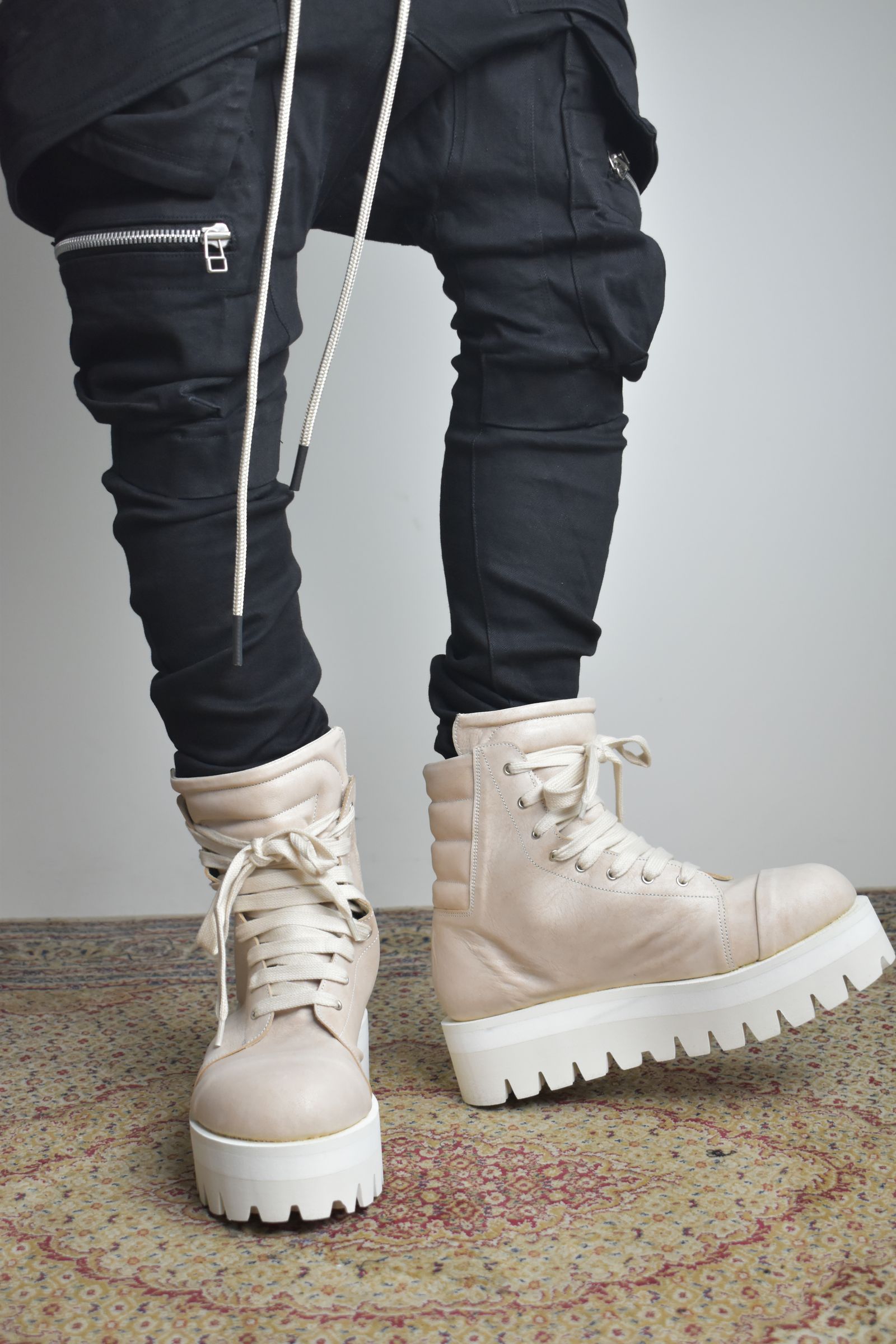 Sneaker Boots"Ash Pink×White" / スニーカーブーツ"アッシュピンク×ホワイト"