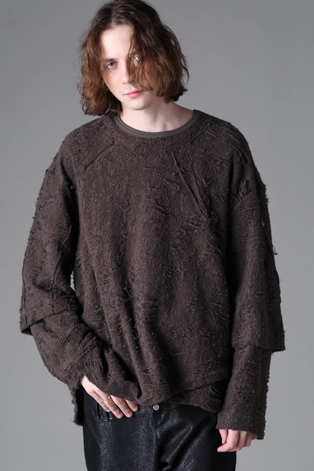 《2026AW先行予約》Layerd Over Sized Pullover"Khaki" / レイヤードオーバーサイズプルオーバー"カーキ"