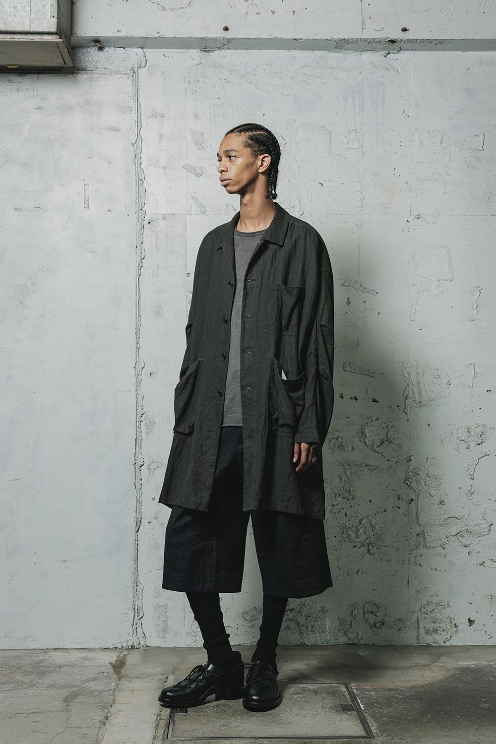 Pigmented Viera Shop Coat"Charcoal" / 顔料刷りビエラショップコート"チャコール"