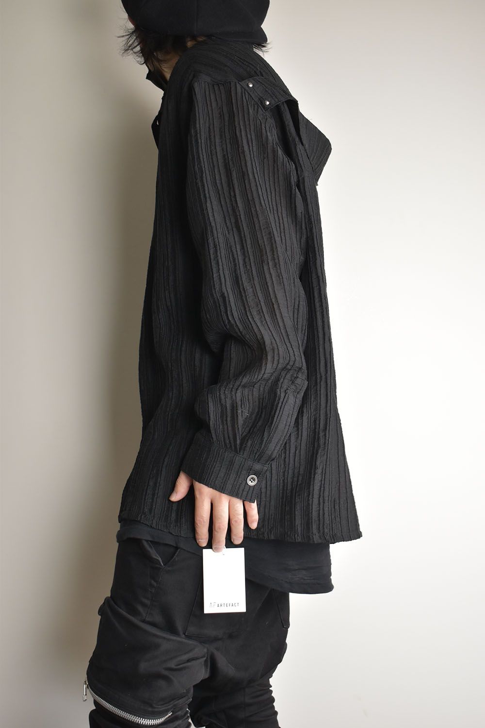 Sheer Yoryu Shirts"Black"/シアーシャツ"ブラック"