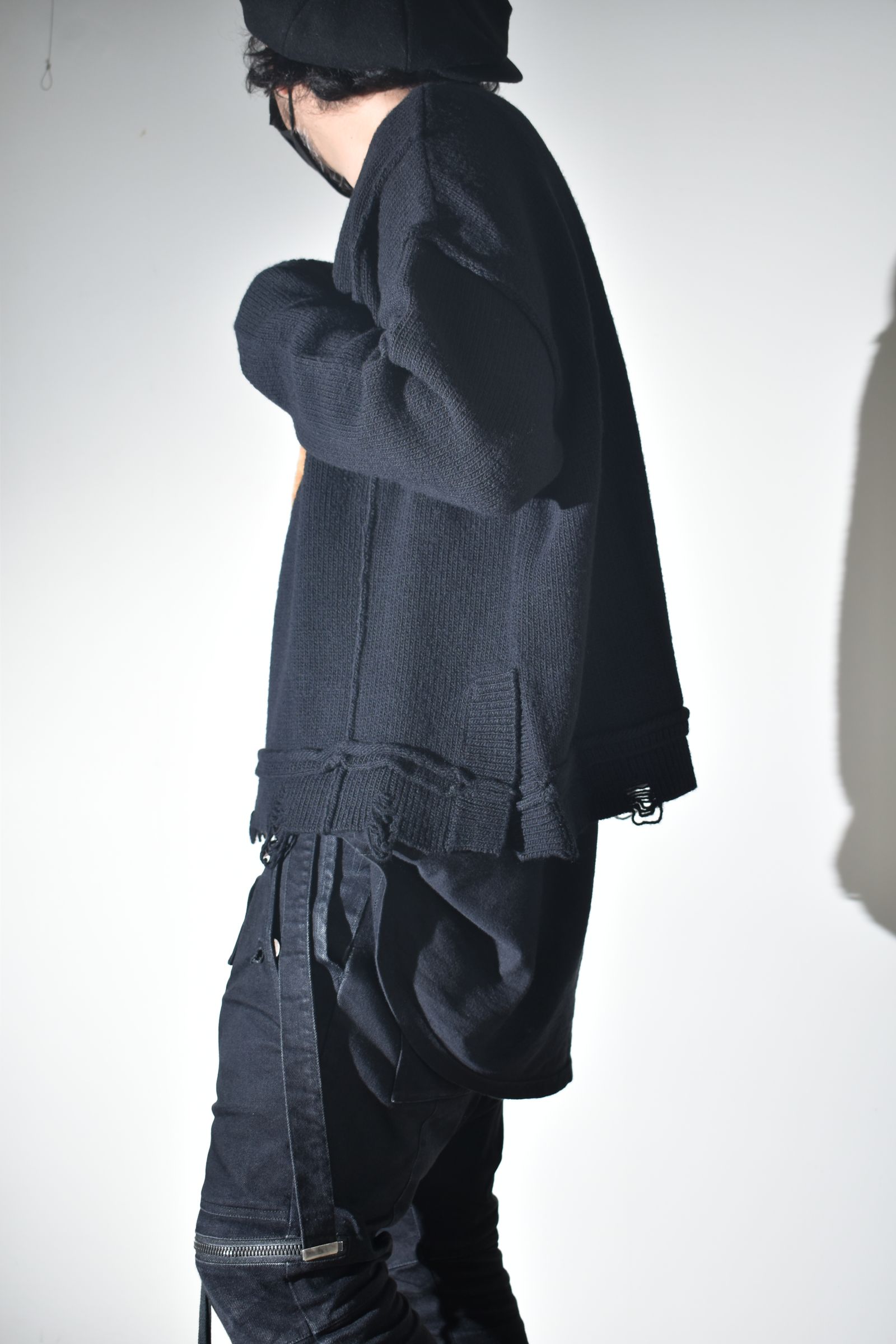 Dog Motif Intarsia Sweater "Black" / ドッグモチーフインターシャセーター"ブラック"