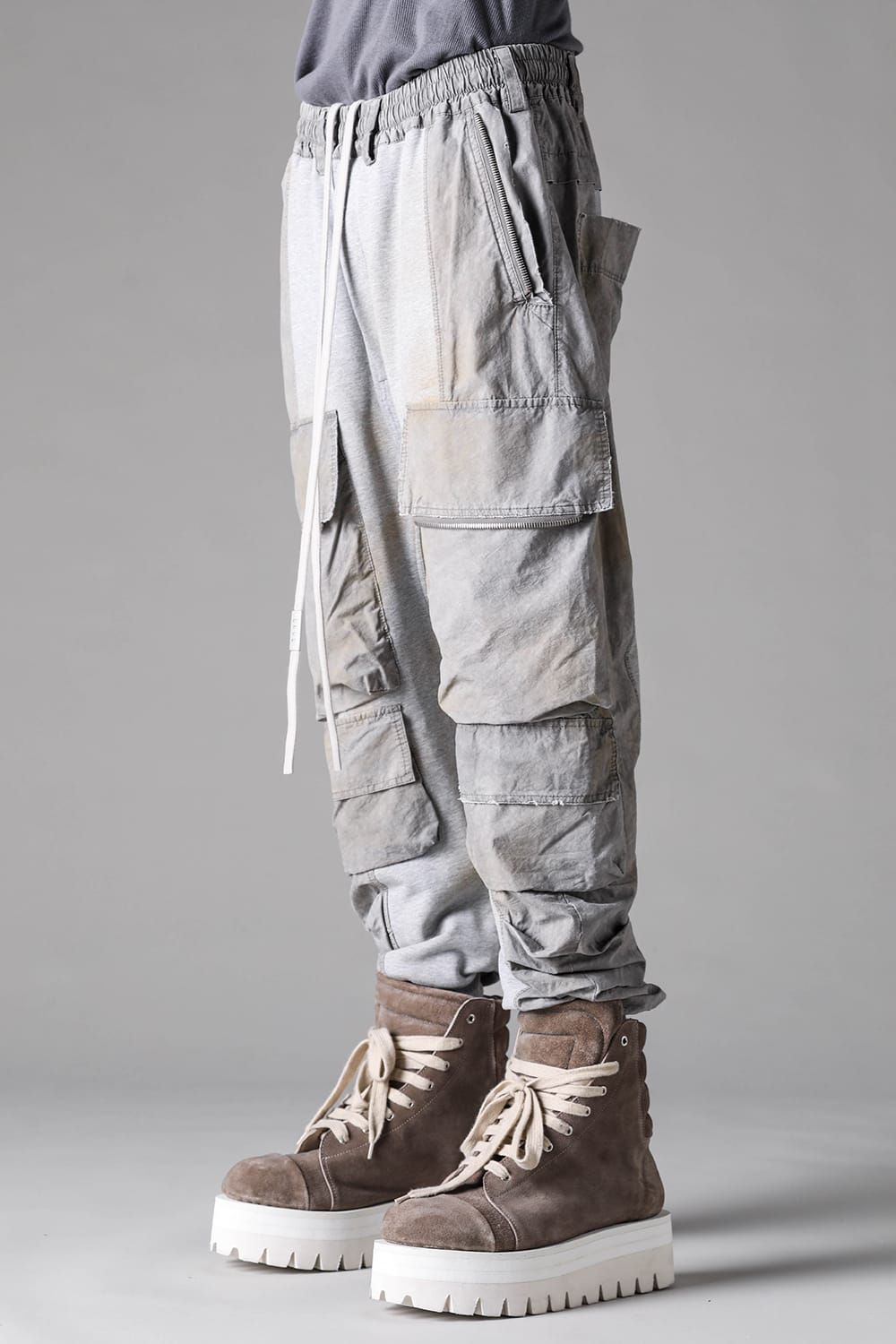 《2027SS先行予約》Vintage Cargo Sarrouel Easy Pants "Black × Brown / Grey × L.Grey / Ivory" / ヴィンテージカーゴサルエルイージー"パンツ"ブラック×ブラウン / グレー×ライトグレー / アイボリー"