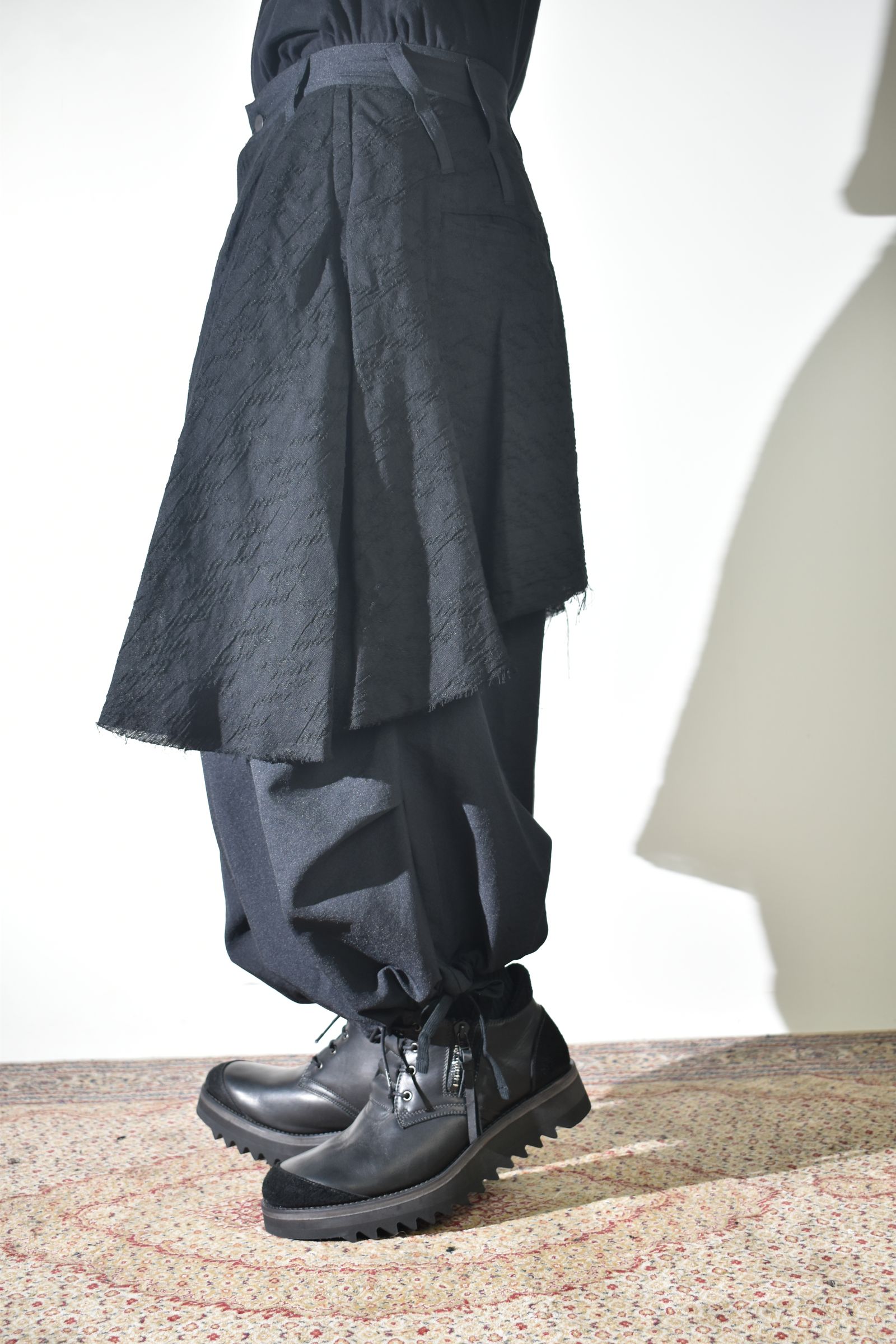 Layerd Wide Sarrouel"Black" /  レイヤードワイドサルエル"ブラック"