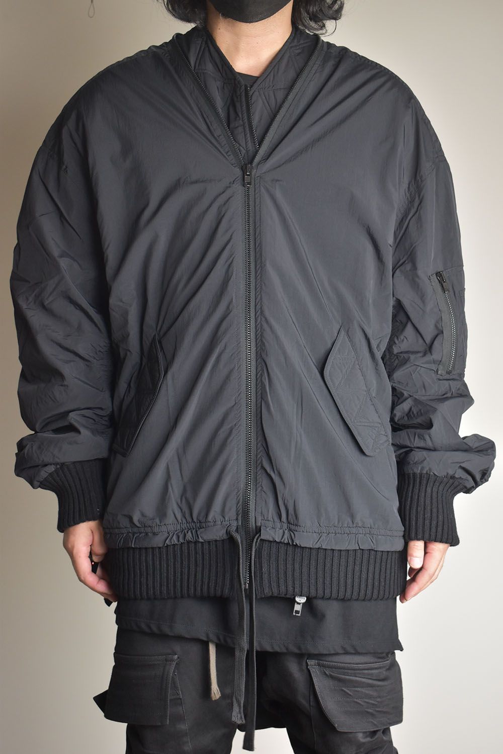Over Sized Bomber Jacket"Black" / オーバーサイズボンバージャケット"ブラック"