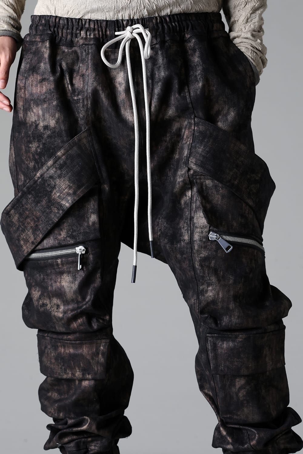 《2025AW先行予約》Metal Steam Camouflage Belt Cargo Jogger"Black × Beige" / メタルスチームカモフラージュ ベルトカーゴジョガー"ブラック×ベージュ"