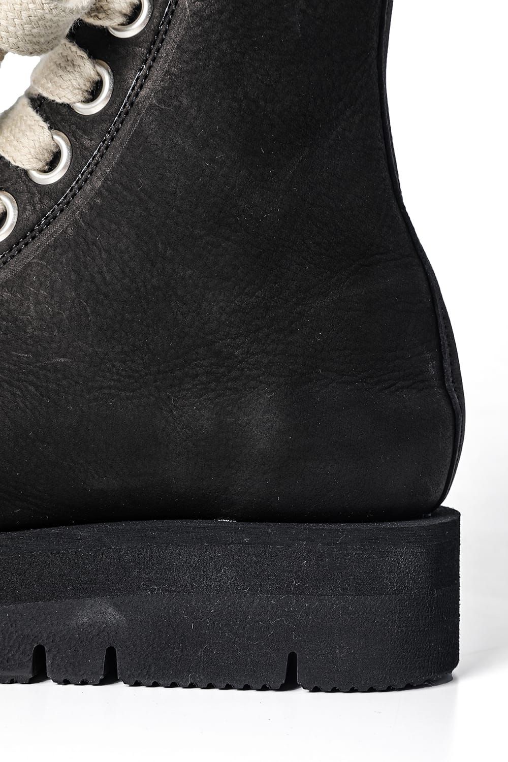 《2027SS先行予約分》 Fat Laces Leather Sneaker Boots "Black" / ファットレースレザースニーカーブーツ"ブラック"