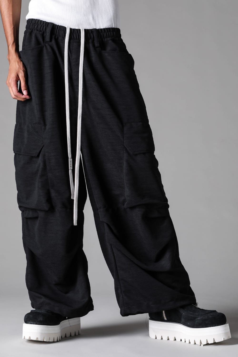 《2027SS先行予約》Cargo Wide Pants"Black / Khaki" / カーゴワイドパンツ"ブラック / カーキ"