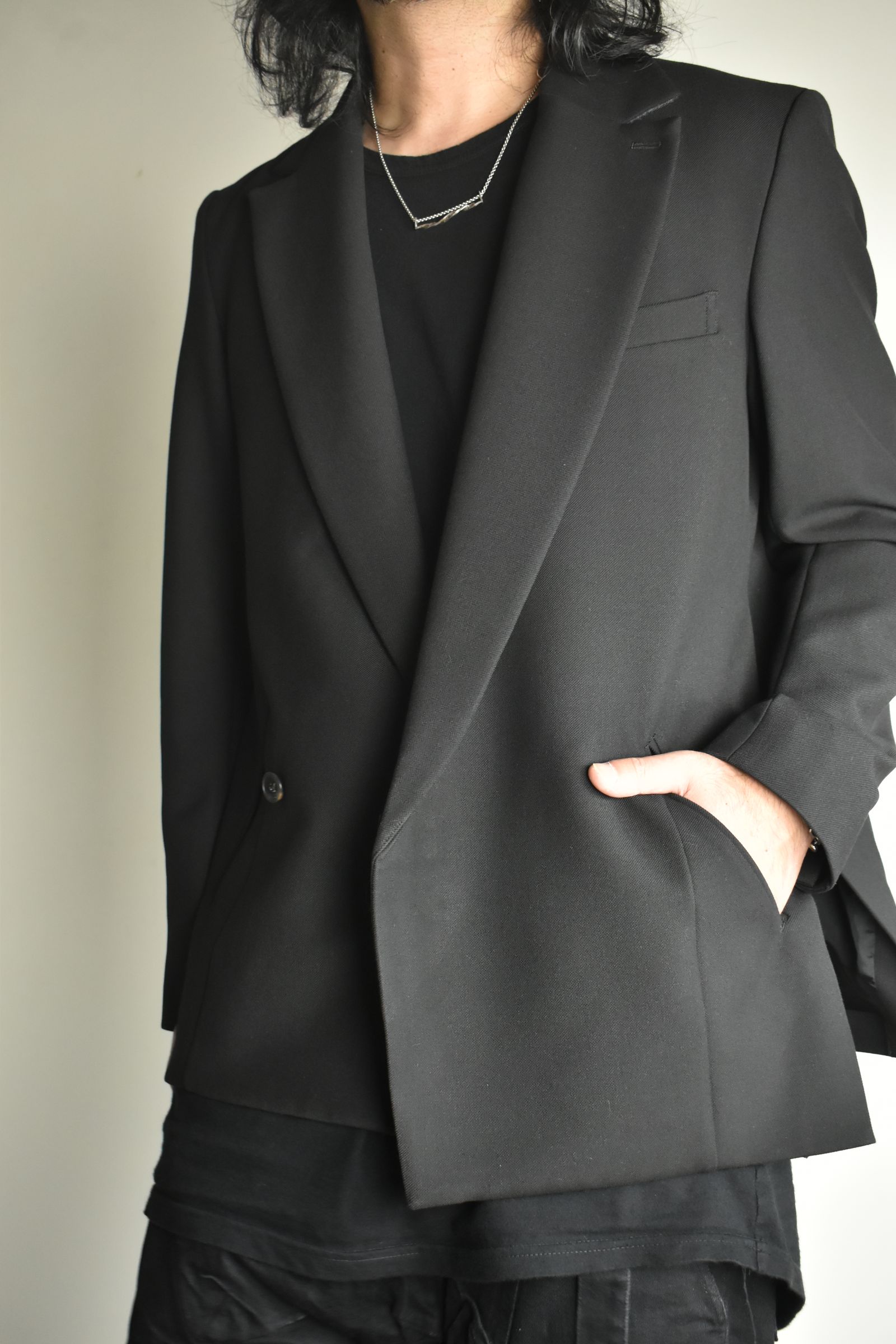 Notch Lapel Double Breasted Tailored Jacket "Black" / ノッチドラペルダブルブレストテーラードジャケット"ブラック"