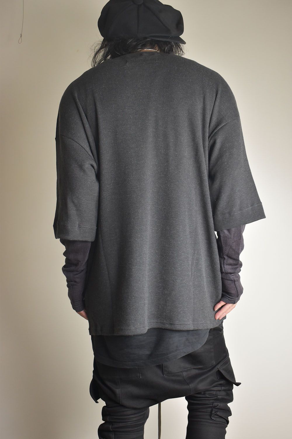 Layered Crew Neck Top"D.Grey" / レイヤードクルーネックトップ"ダークグレー"