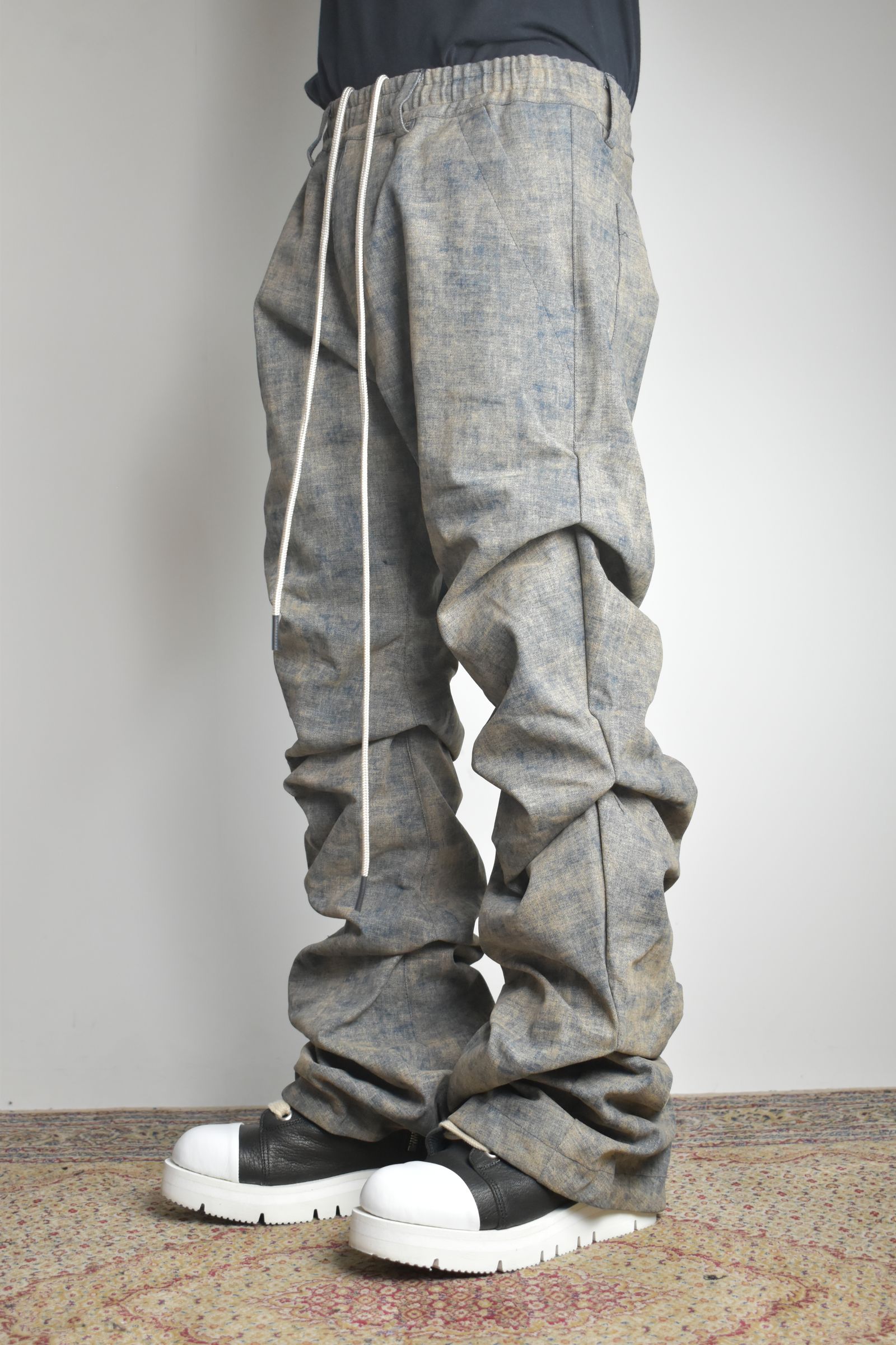 Blended Shades Denim Tuck Bootscut Pants"Steel Blue"/ ブレンデッドシェイドデニムタックブーツカットパンツ"スティールブルー"