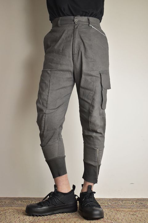 Asymmetrical Cargo Pants"Charcoal Grey" / アシンメトリーカーゴパンツ"チャコールグレー"