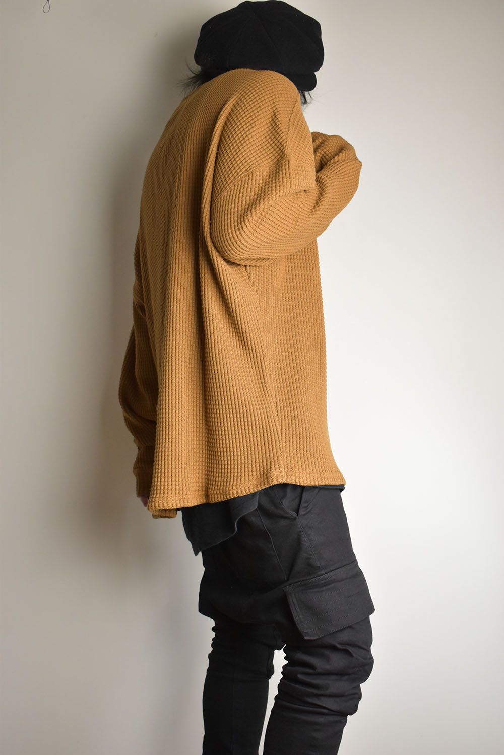 Heavy Waffle Over Size Top"Camel" / ヘビーワッフルオーバーサイズトップ"キャメル"