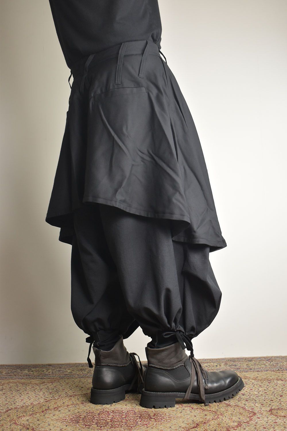 Layerd Super Wide Sarouel"Black" / レイヤードスーパーワイドサルエル"ブラック"