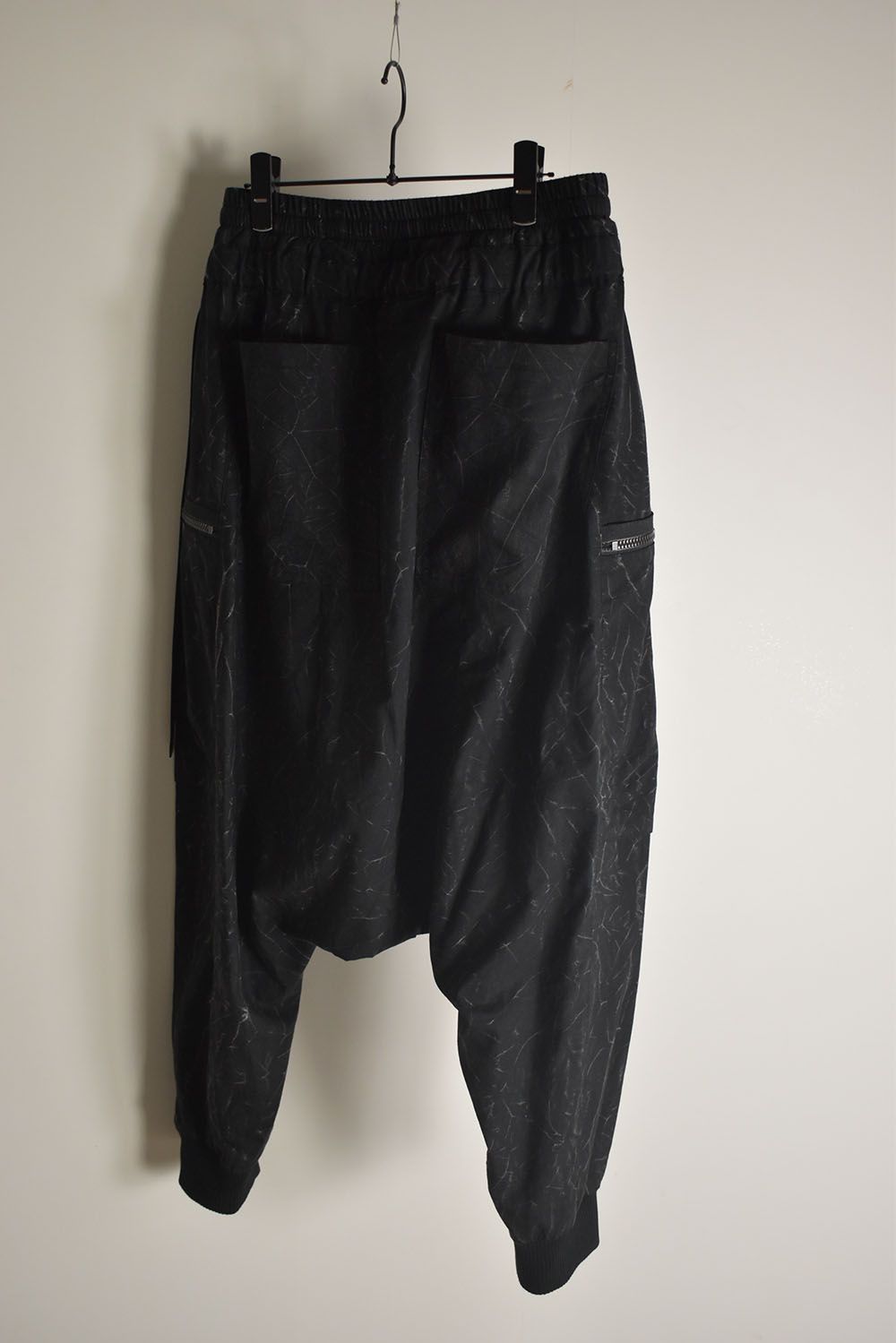 Catch Washer Bleach Belt Adjustable Sarouel Cargo Pants"Black" / キャッチワッシャーブリーチベルトアジャスタブルサルエルカーゴパンツ"ブラック"