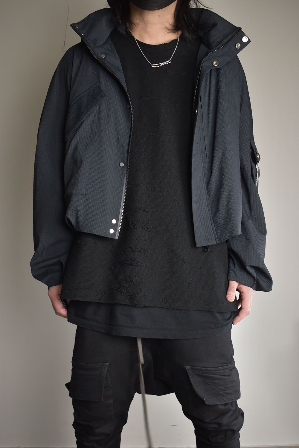 Cropped Hood Blouson"Black" / クロップドフードブルゾン"ブラック"