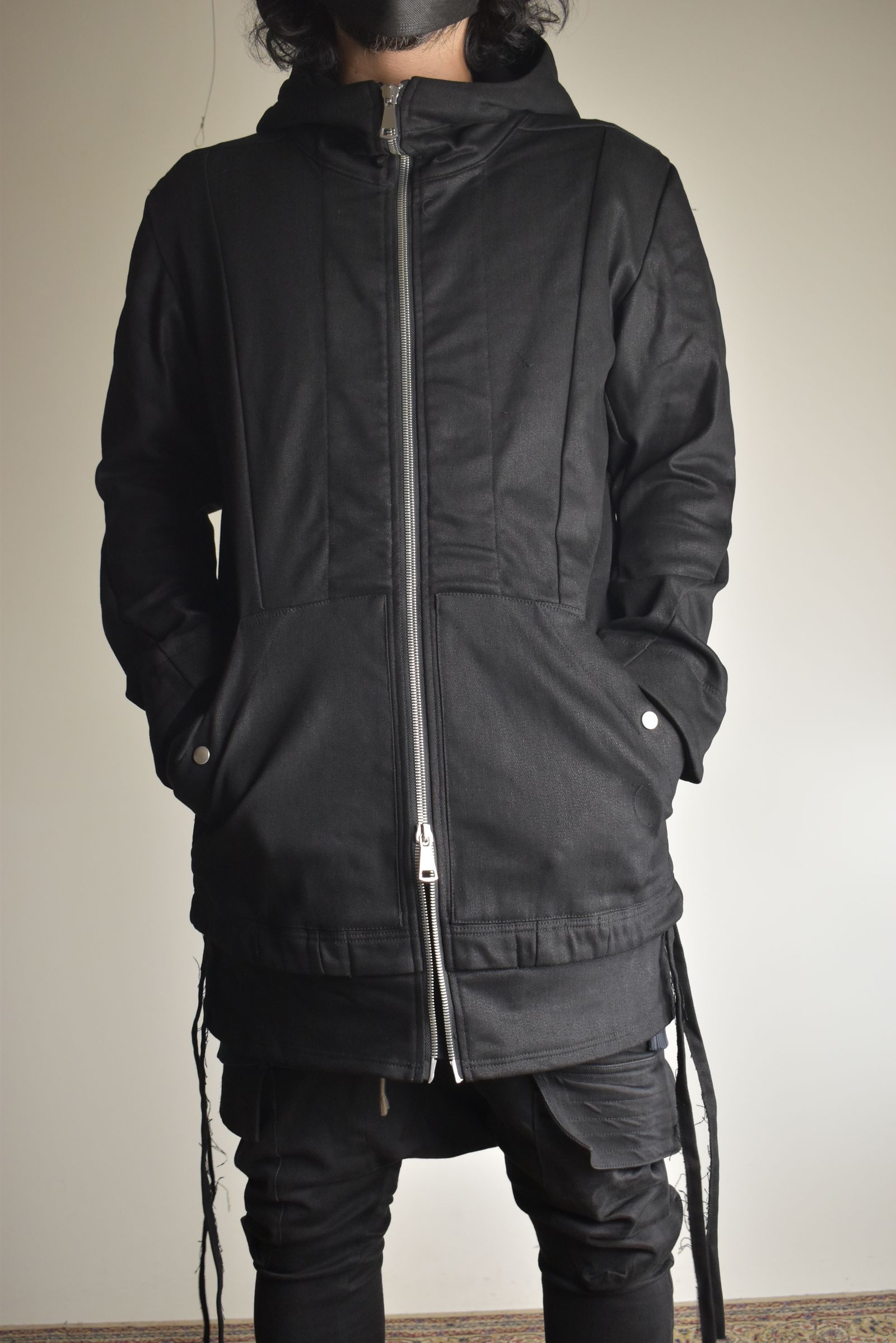 Bonding  Hoodie Denim Blouson"Black" / ボンディングフーデッドデニムブルゾン"ブラック"