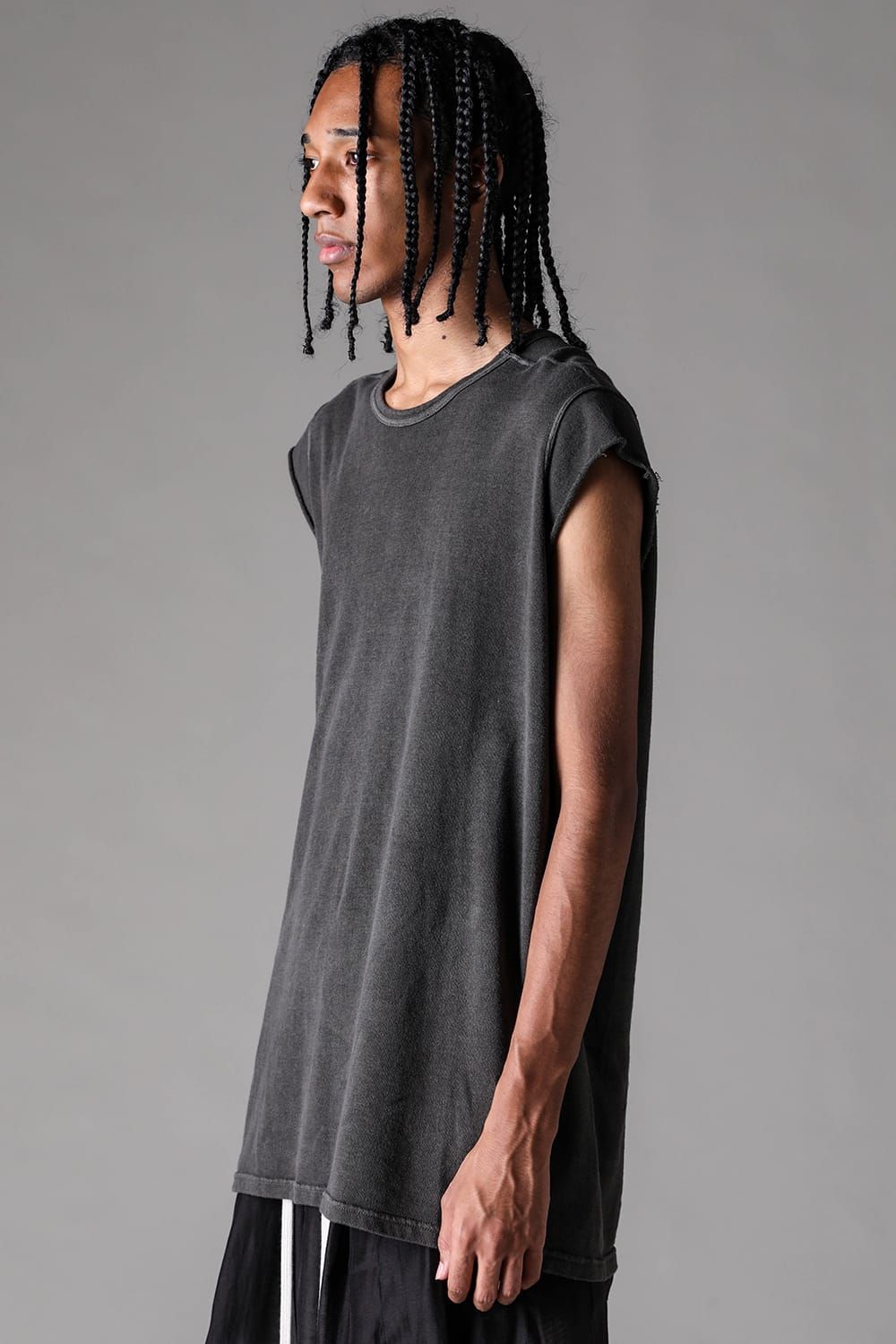 《2027SS先行予約》Sumi Dyed Lightweight French Terry Tank Top "D.Grey" / 墨染ミニ裏毛タンクトップ"ダークグレー"
