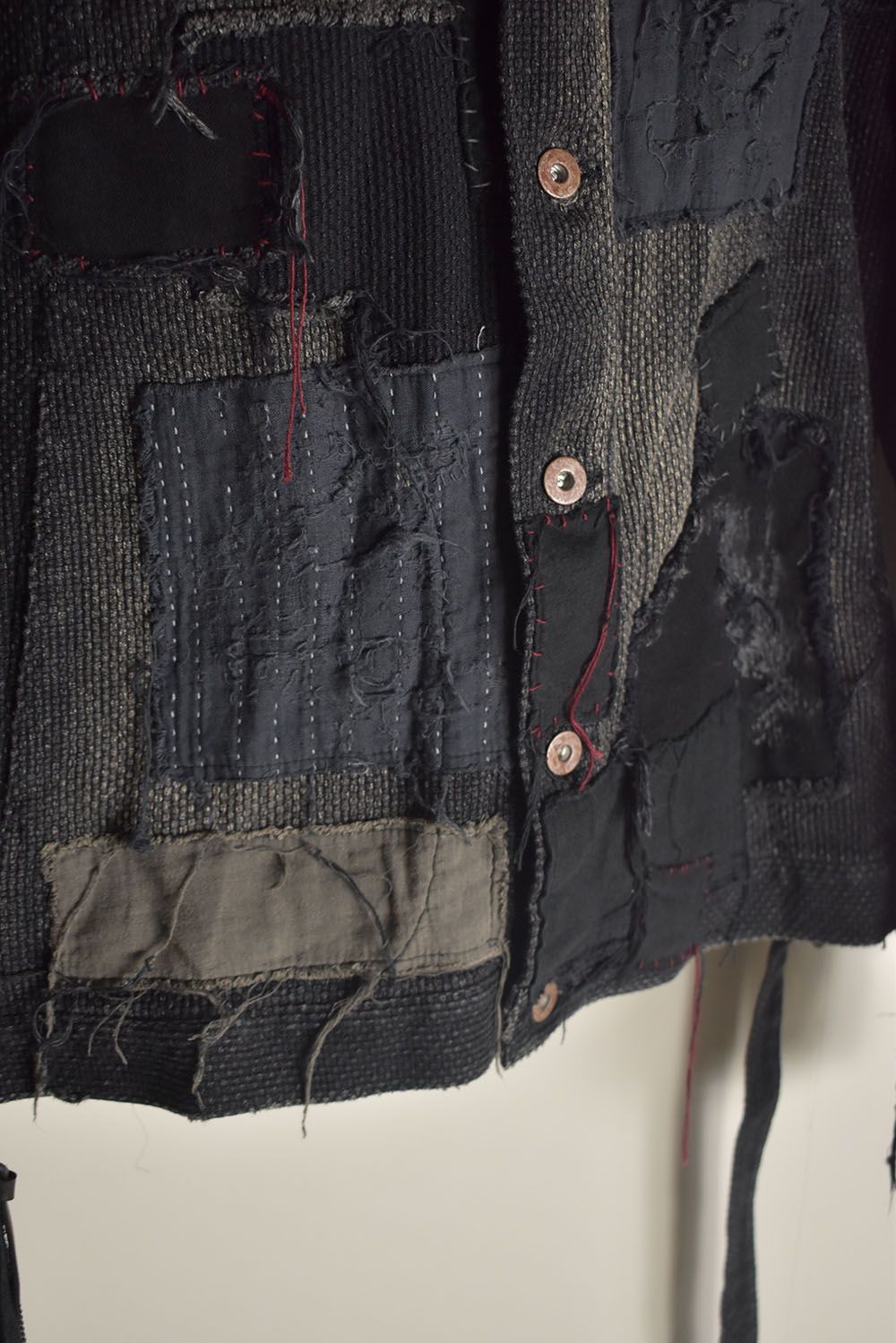Crust Damage Repair Sashiko Jacquard Jacket "Black" / クラストダメージリペア刺子ジャガードジャケット"ブラック"