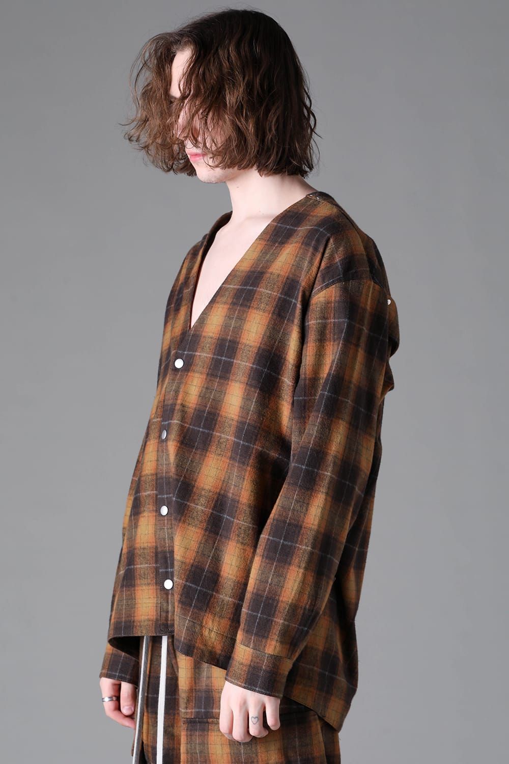 《2026AW先行予約》Plaid Cardigan Shirts""Soft Greige / Black Camel / Warm Brown" " / プレイドカーディガンシャツ"ソフトグレージュ/ブラックキャメル/ウォームブラウン"