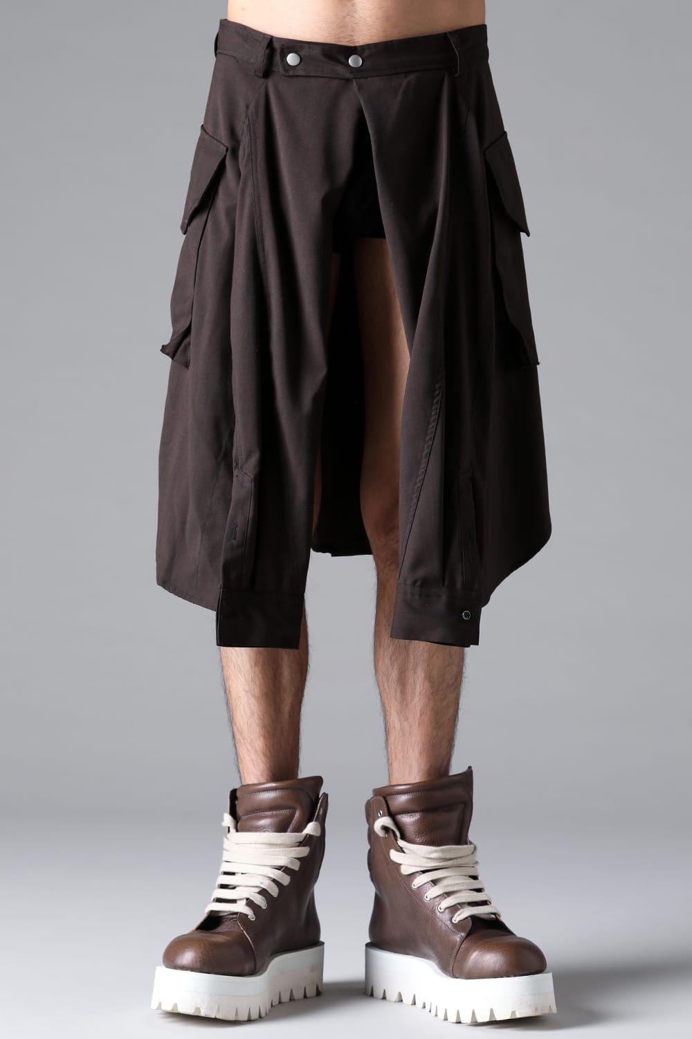 《2026SS先行予約》Abstract Sleeve Wrap Skirt"Black / Grey /Brown" / アブストラクトスリーブラップスカート"ブラック/グレー/ブラウン"