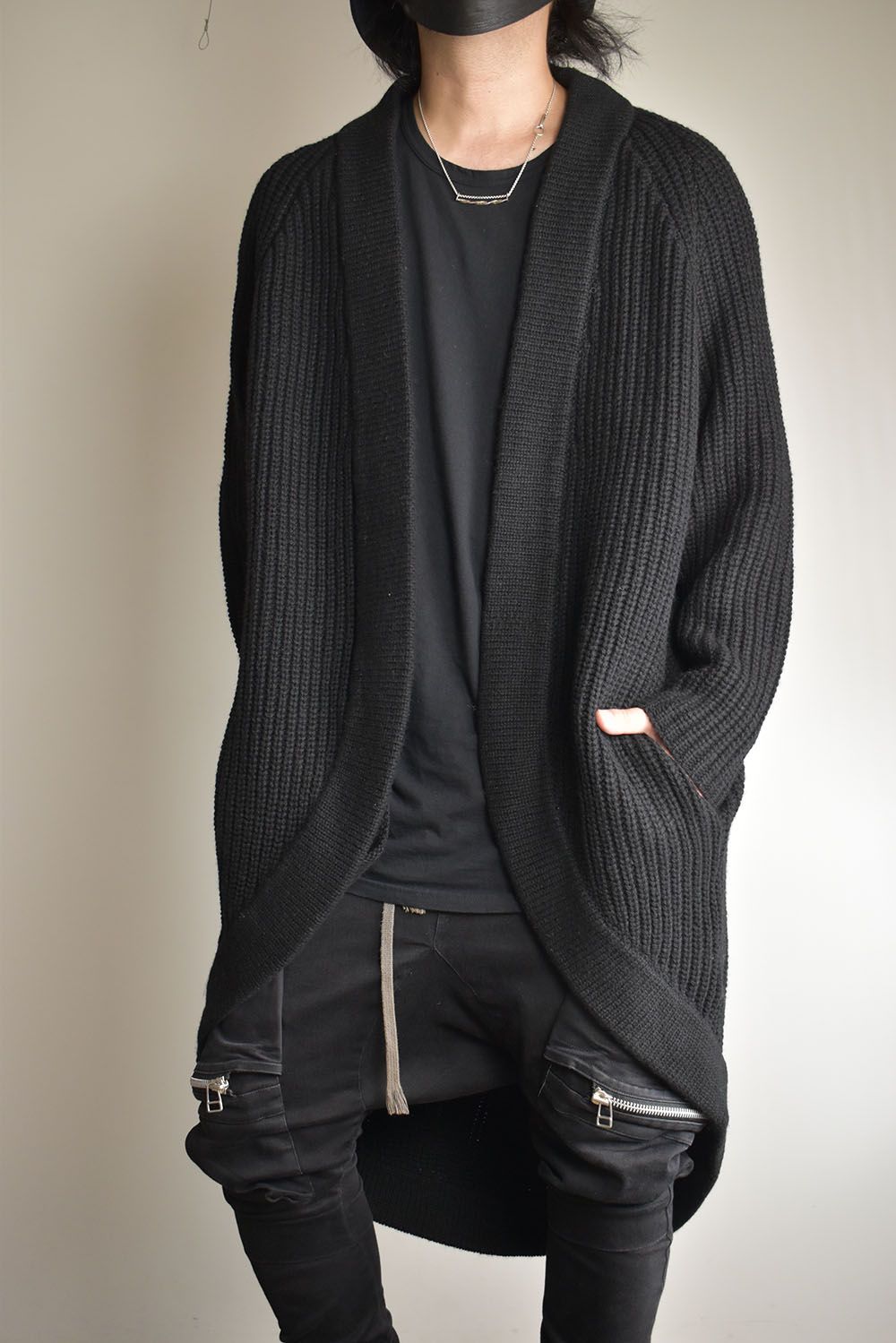 Knit Long Cardigan"Black"/ニットロングカーディガン"ブラック"