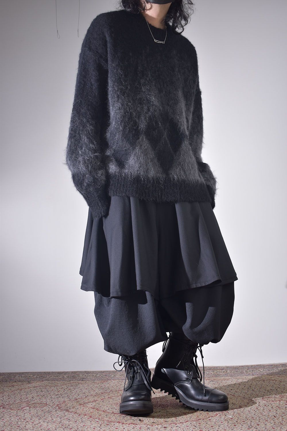 ショートブルゾン×レイヤードワイドサルエル