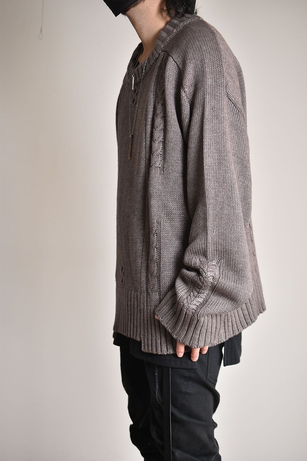 Low Gauge Knit Pullover"Grey"/ローゲージニットプルオーバー"グレー"