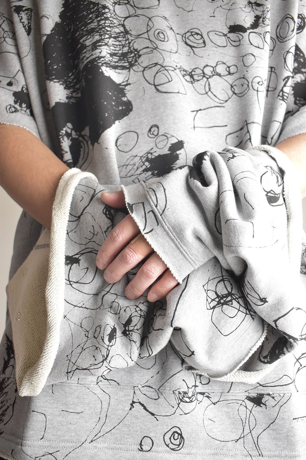 Sweat Oversize Print Pullover"Grey" / スウェットオーバープリントプルオーバー"グレー"