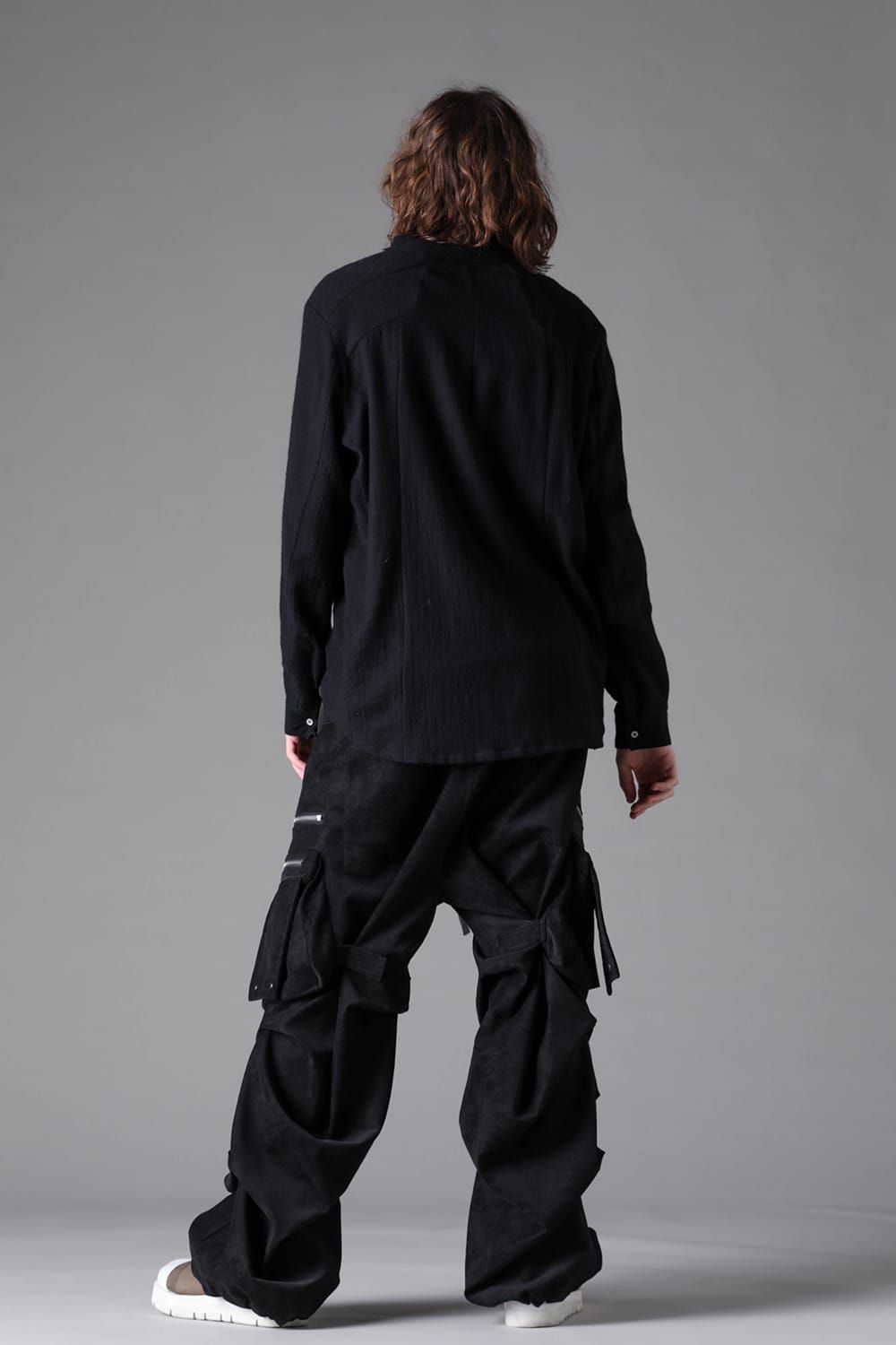 《2026AW先行予約》Fluid  High Neck Shirts"Black / Ivory" /  フルイド ハイネックシャツ"ブラック/アイボリー"