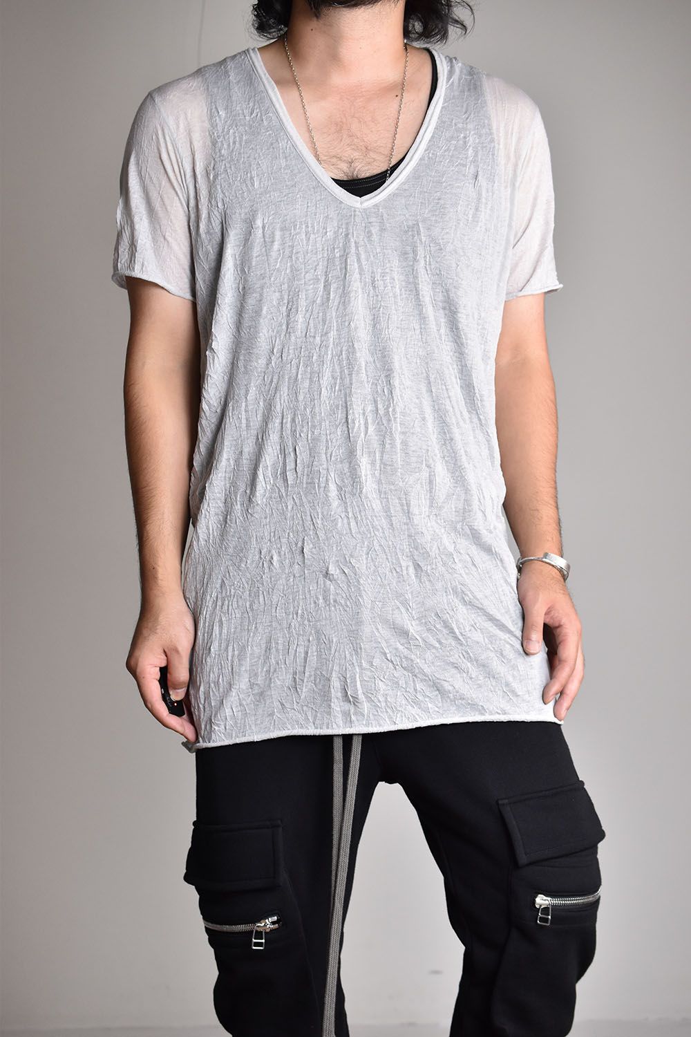 《2026SS先行予約》Gauze Washer V Neck Tee"Black/White/Ivory/Beige/Grey" / ガーゼワッシャーVネックTee"ブラック/ホワイト/アイボリー/ベージュ/グレー"
