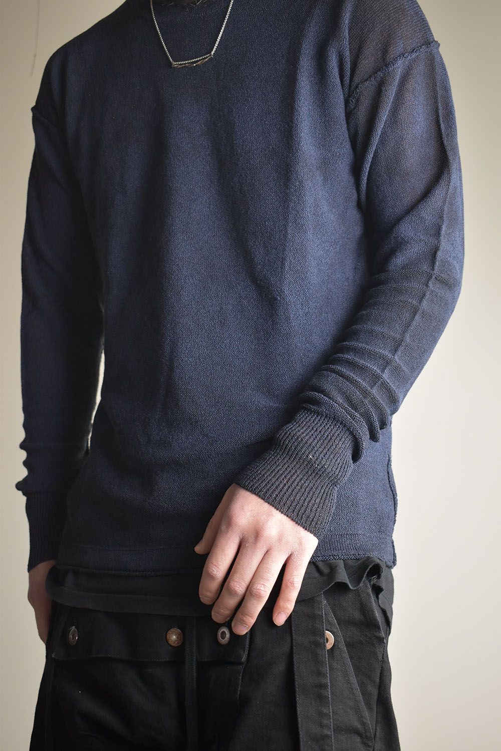7G Paper Yarn Knit Pullover"Navy" / 7Gペーパーヤーンニットプルオーバー"ネイビー"